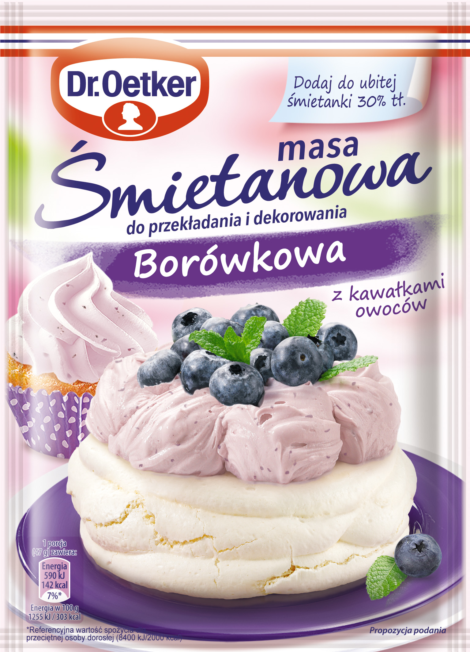 Dr. Oetker Masa Śmietanowa Borówkowa 65 G