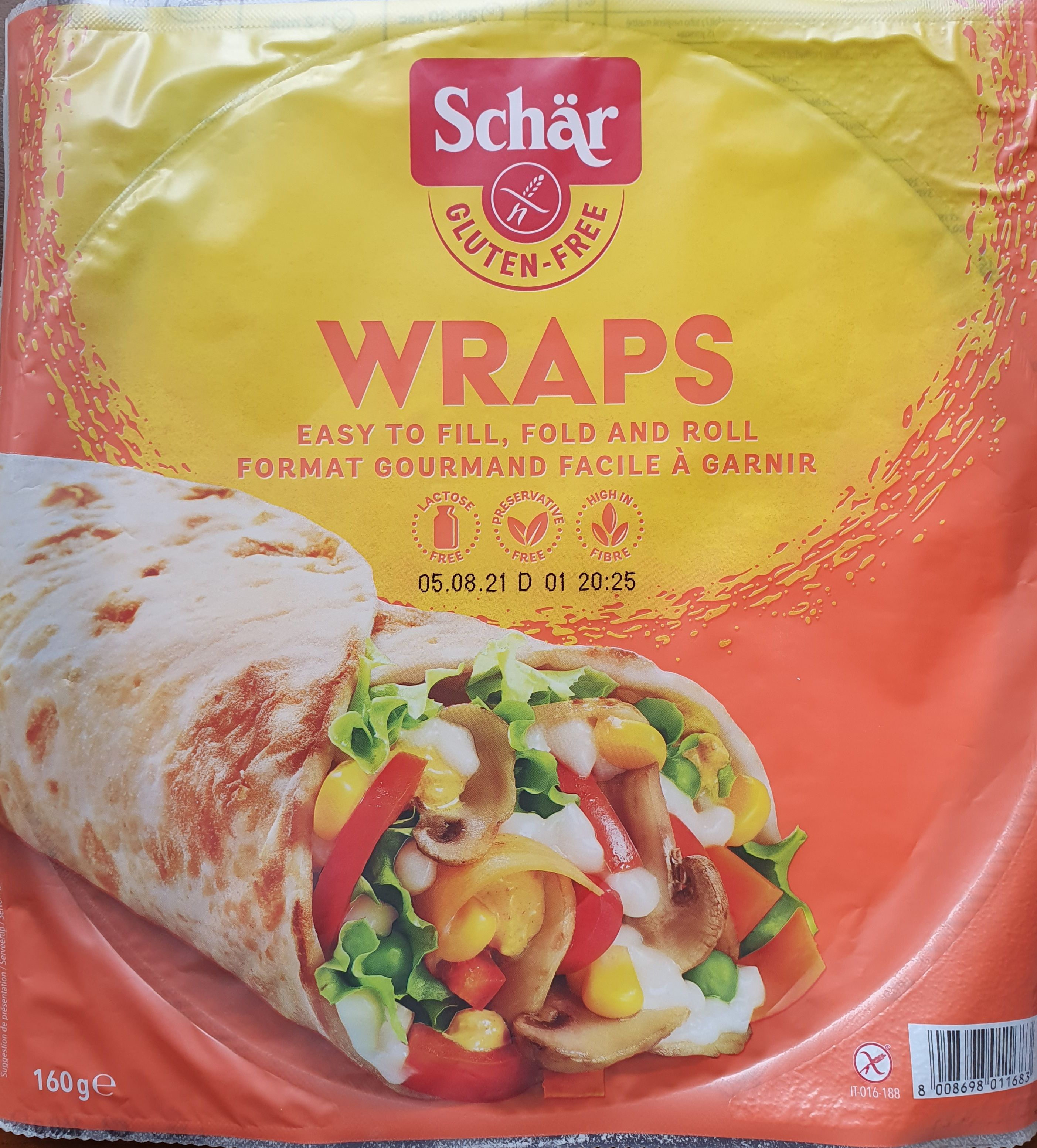Wraps, (Tortilla 2X80G),160G Schar