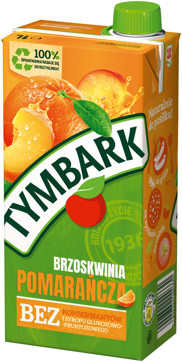 Tymbark Napój Pomarańcza Brzoskwinia 1 L