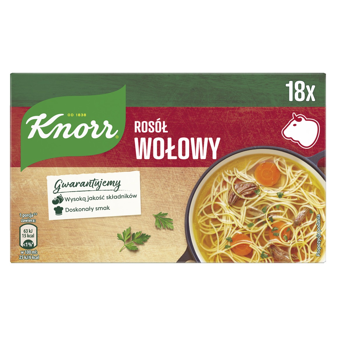 Knorr Rosół Wołowy 9L (18 Kostek) 180G