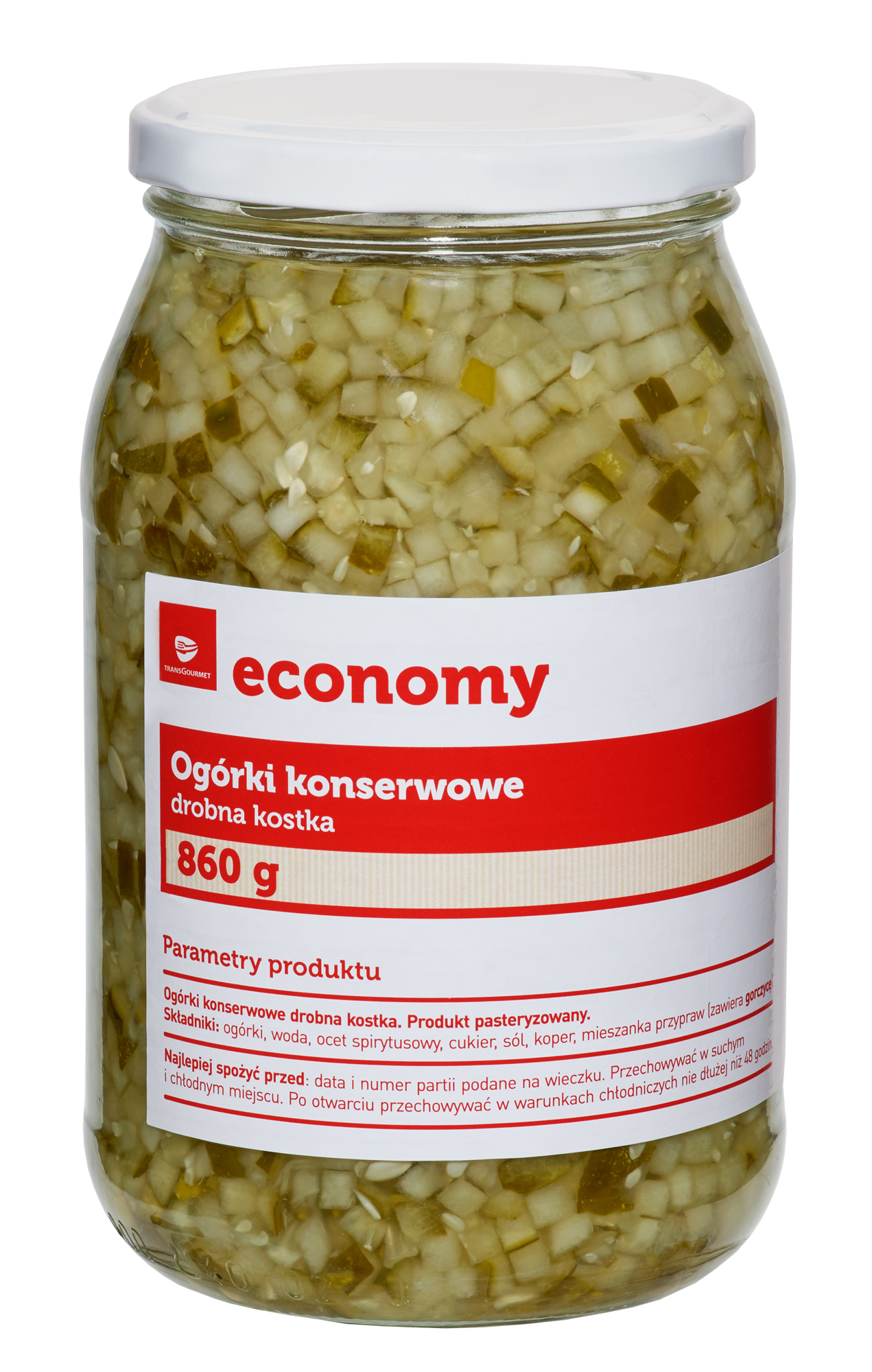 Tge Ogórki Konserwowe Drobna Kostka 860G/500G