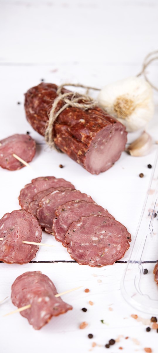 Kiełbasa Krakowska Sucha Z Dziczyzny 120G Plastry Las Huberta