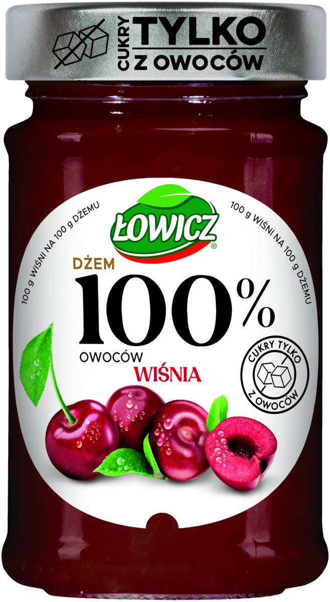 Łowicz Dżem 100% Z Owoców Wiśnia 210 G