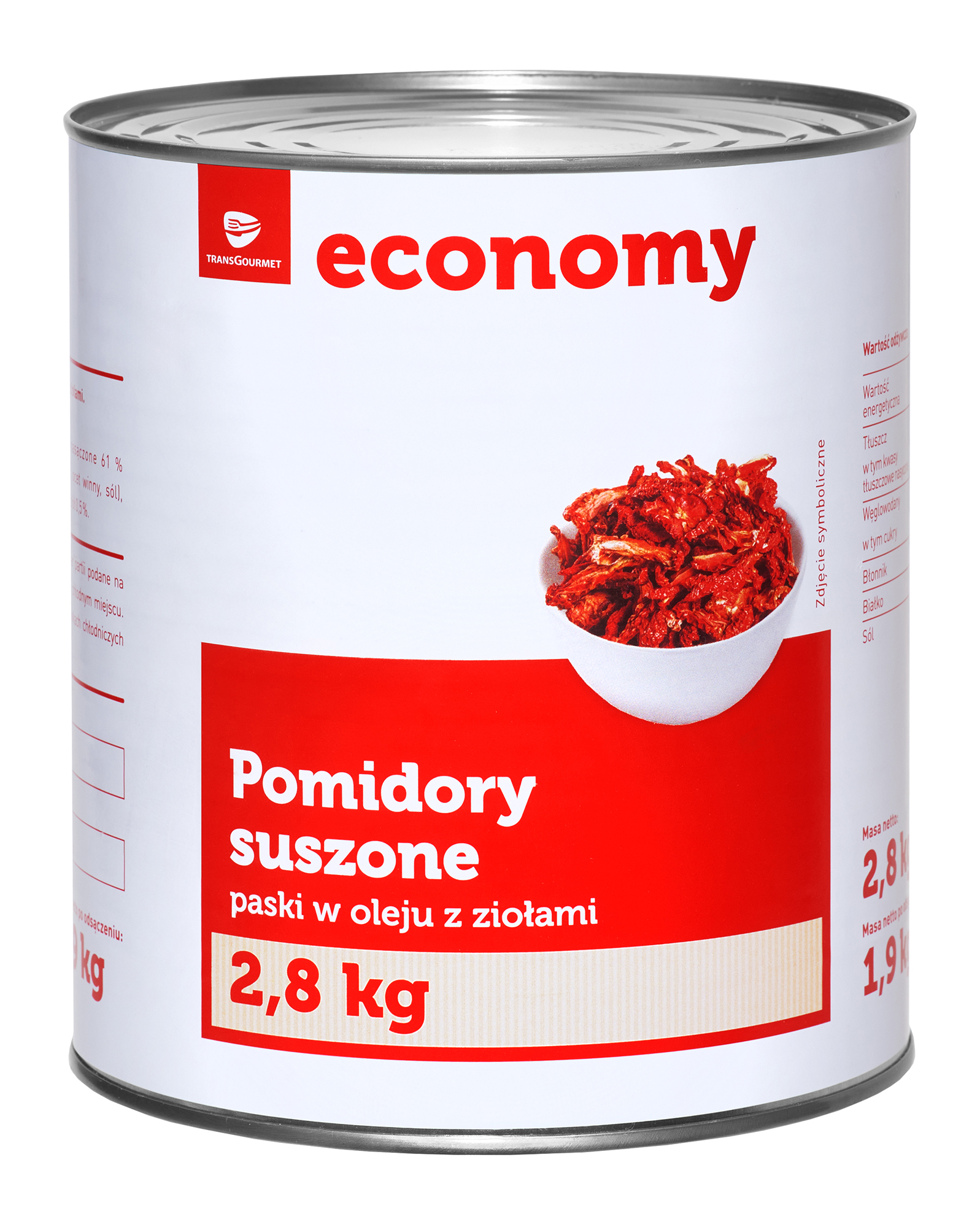 Tge Pomidory Suszone Paski W Oleju Z Ziołami 2,8 Kg