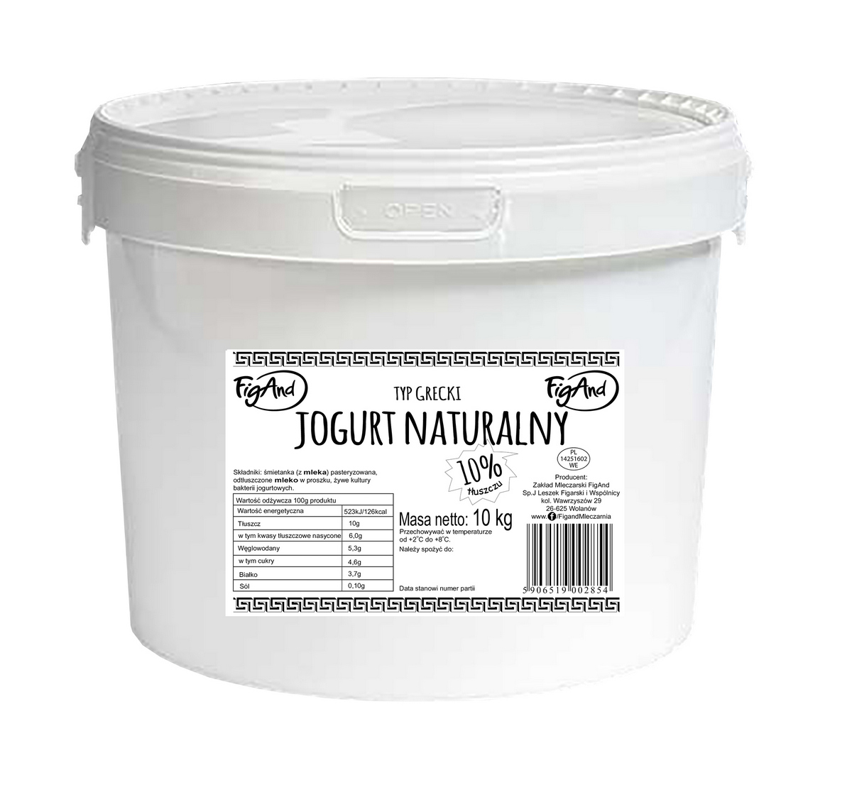 Jogurt Grecki 10% Wiadro 10 Kg Figand