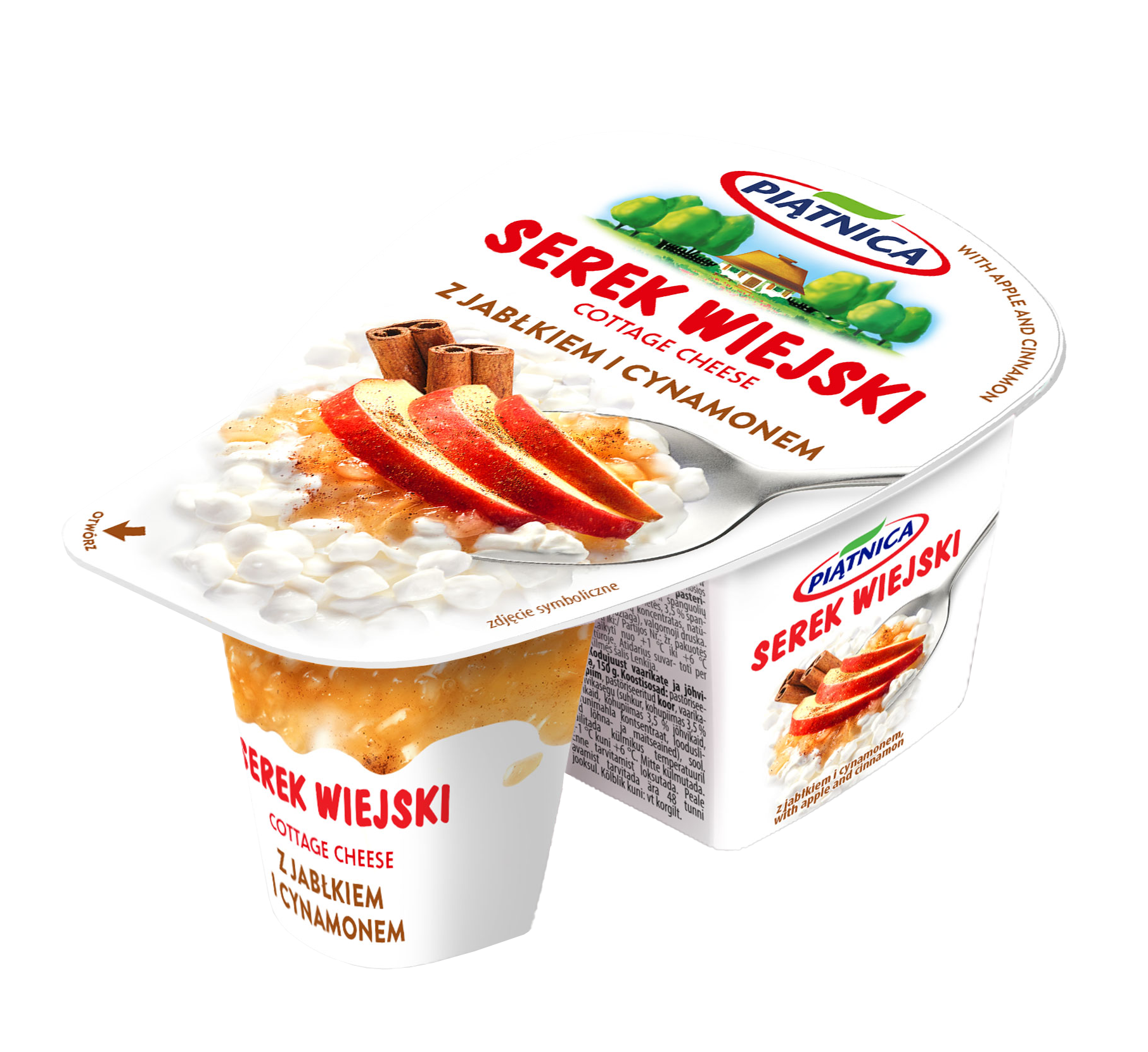 Piątnica Serek Wiejski Jabłko Cynamon 150 G