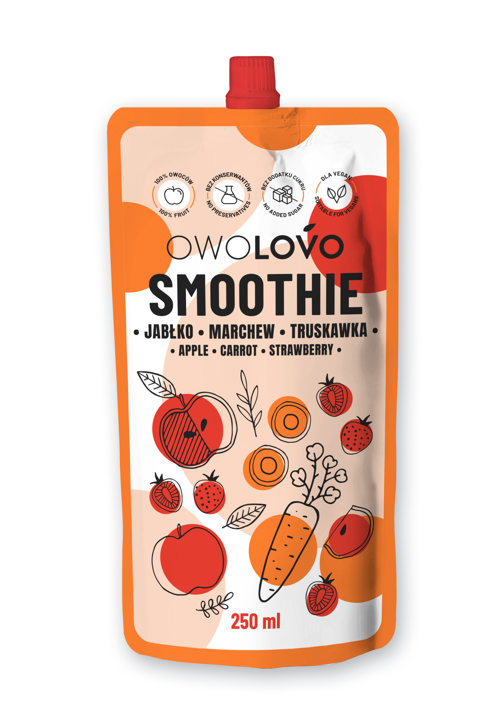 Owolovo Smoothie Jabłko Marchew Truskawka 250 Ml