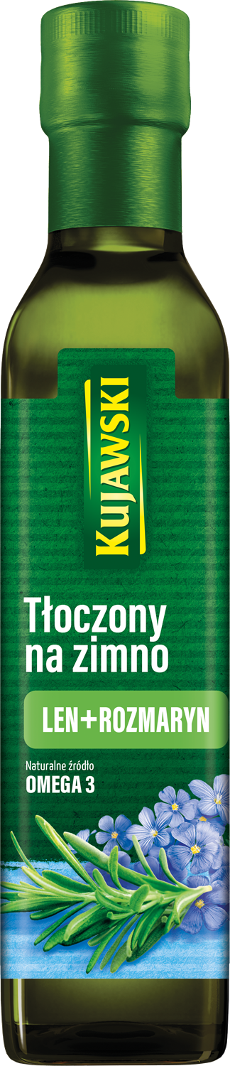 Kujawski Olej Lniany Tłoczony Na Zimno Z Rozmarynem 250 Ml