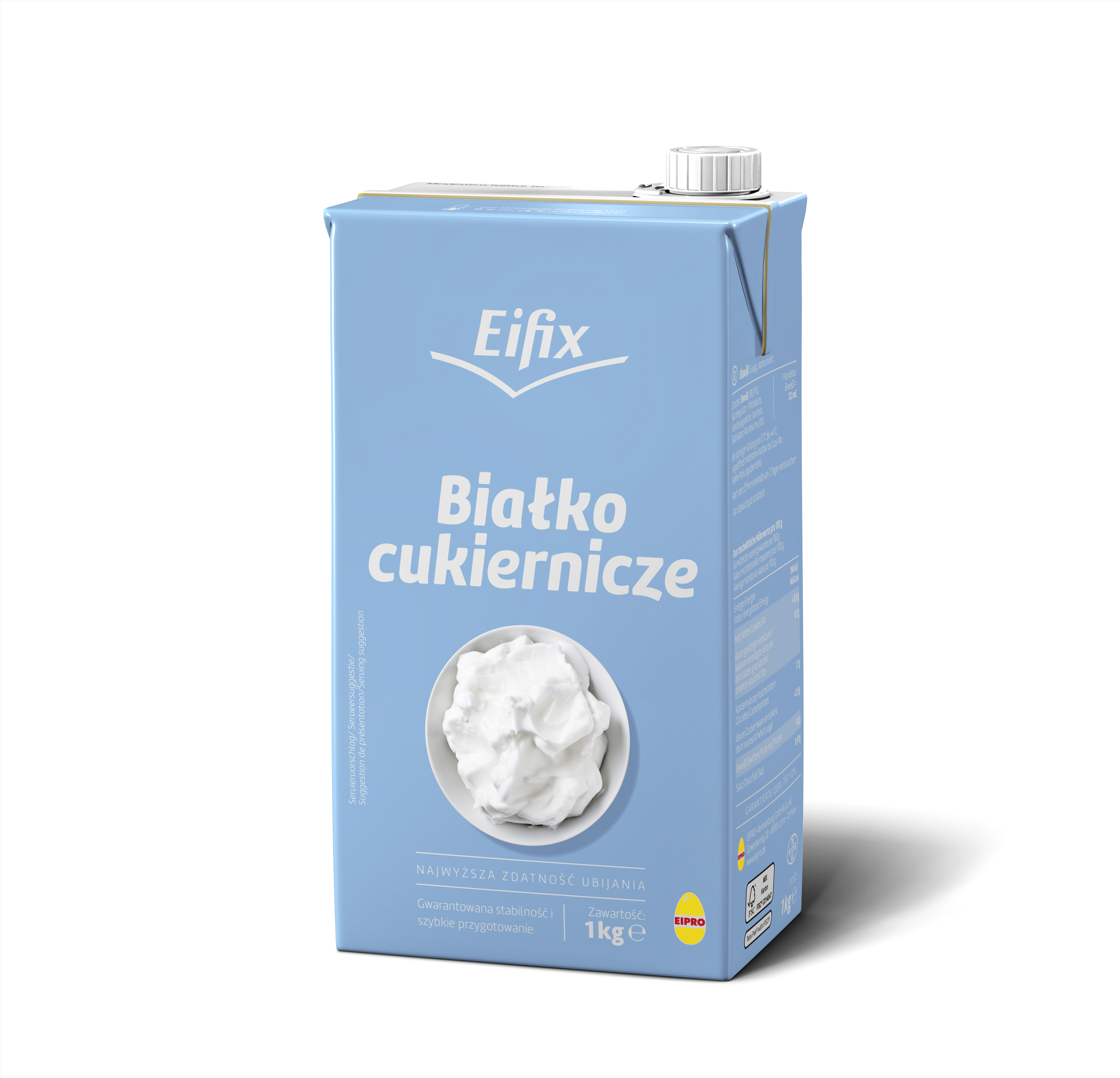 Eifix Białko Cukiernicze, Pasteryzowane, Płynne, Tetra Brik, 1000G