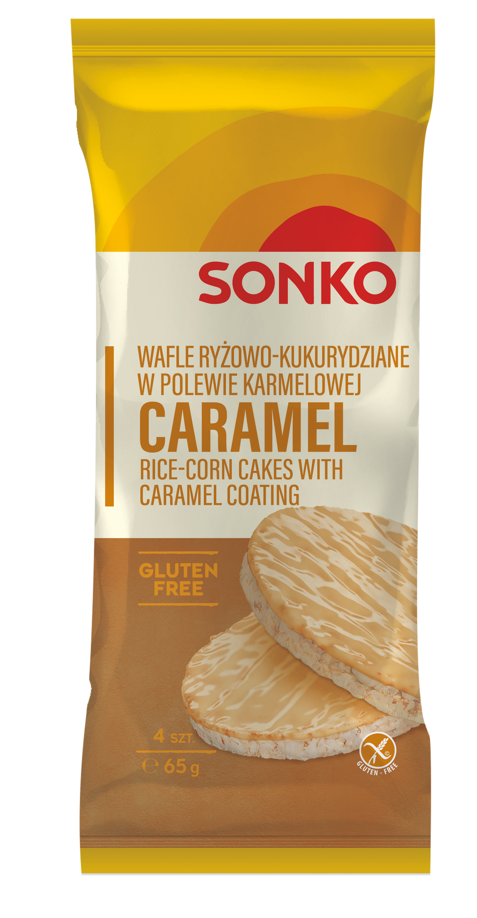 Sonko Wafle Ryżowo-Kukurydziane W Polewie Karmelowej 65G