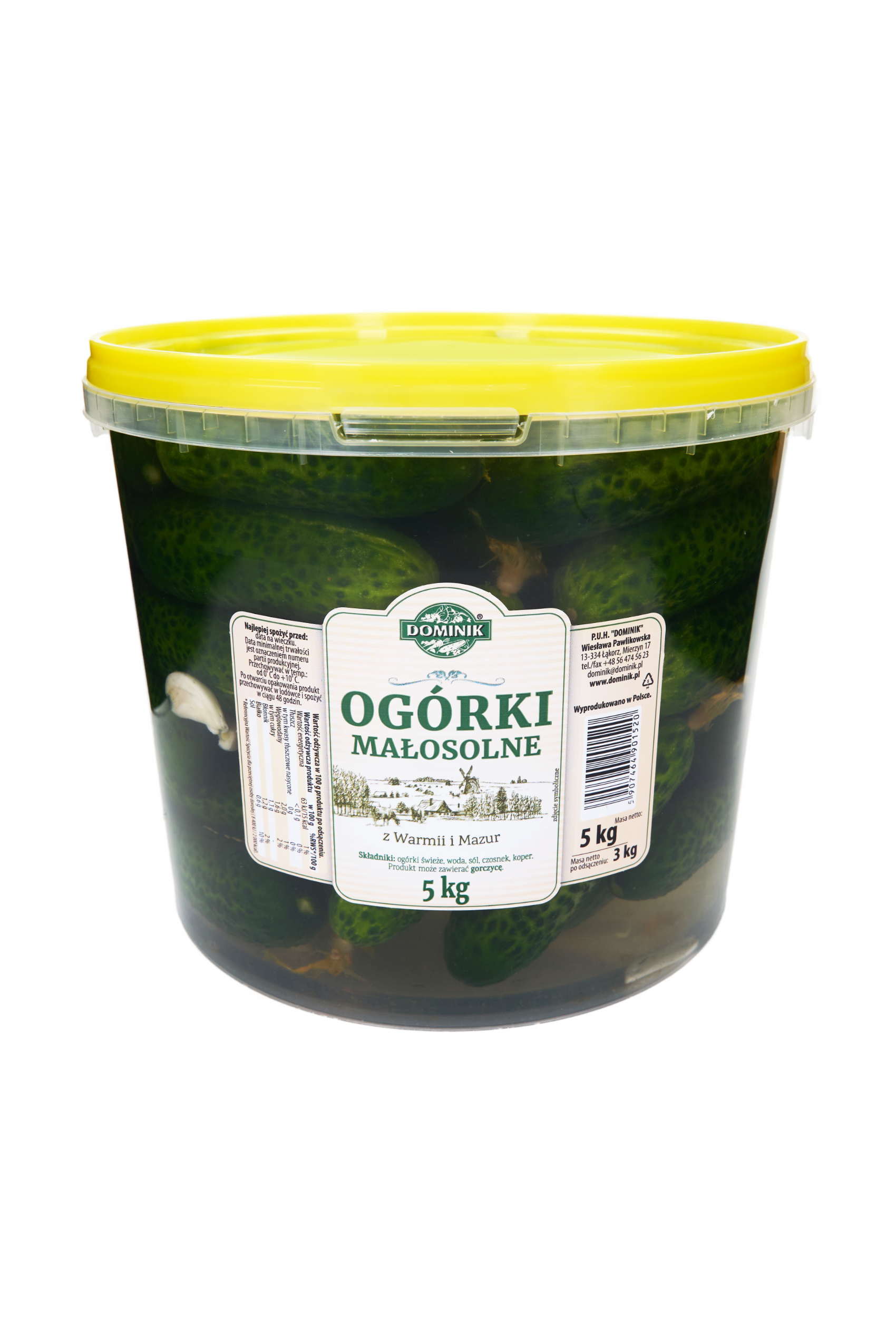 Ogórki Małosolne Polska 3Kg Dominik