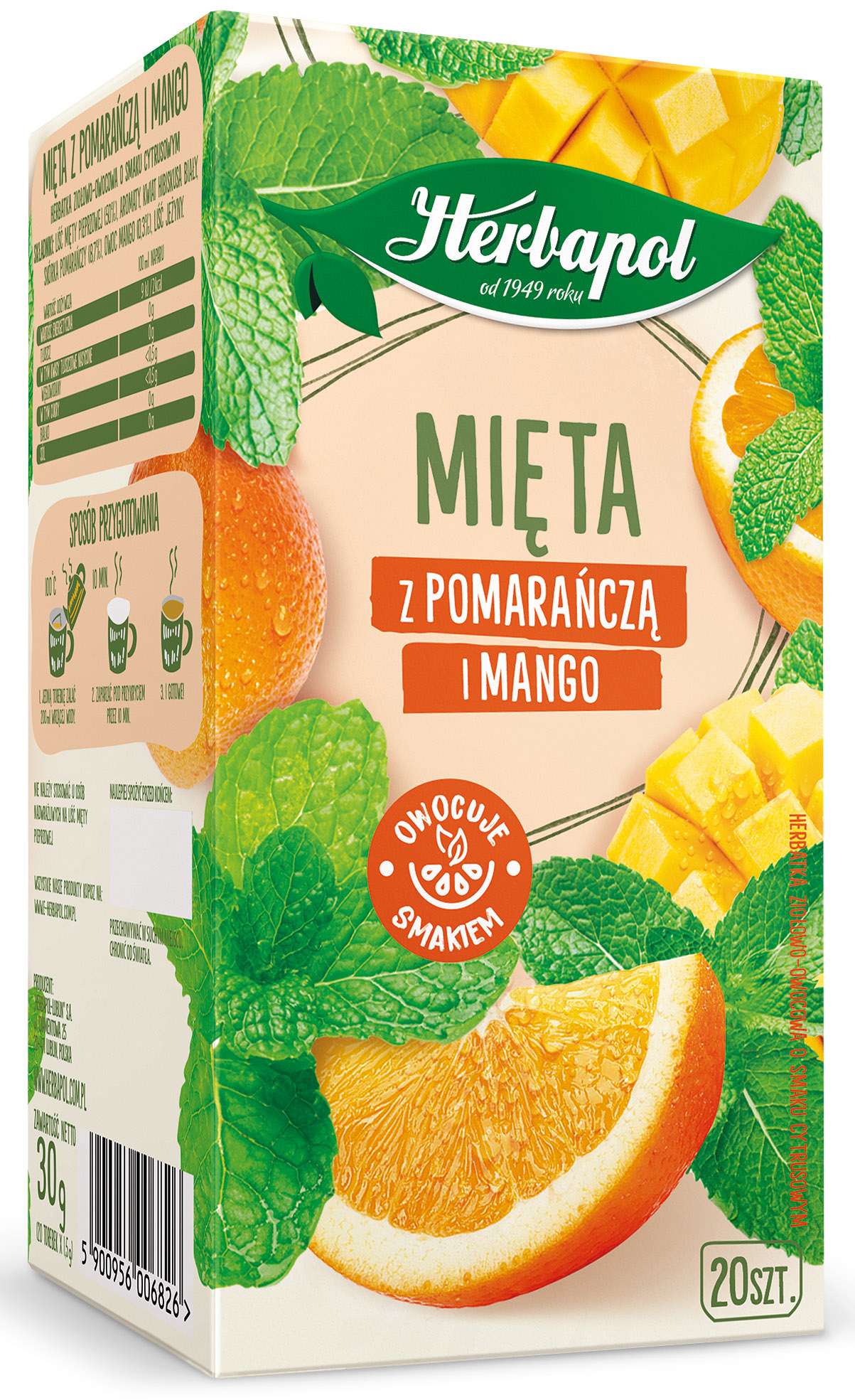 Herbapol Herbatka Ziołowa Mięta Z Pomarańczą I Mango 30G/20Tb