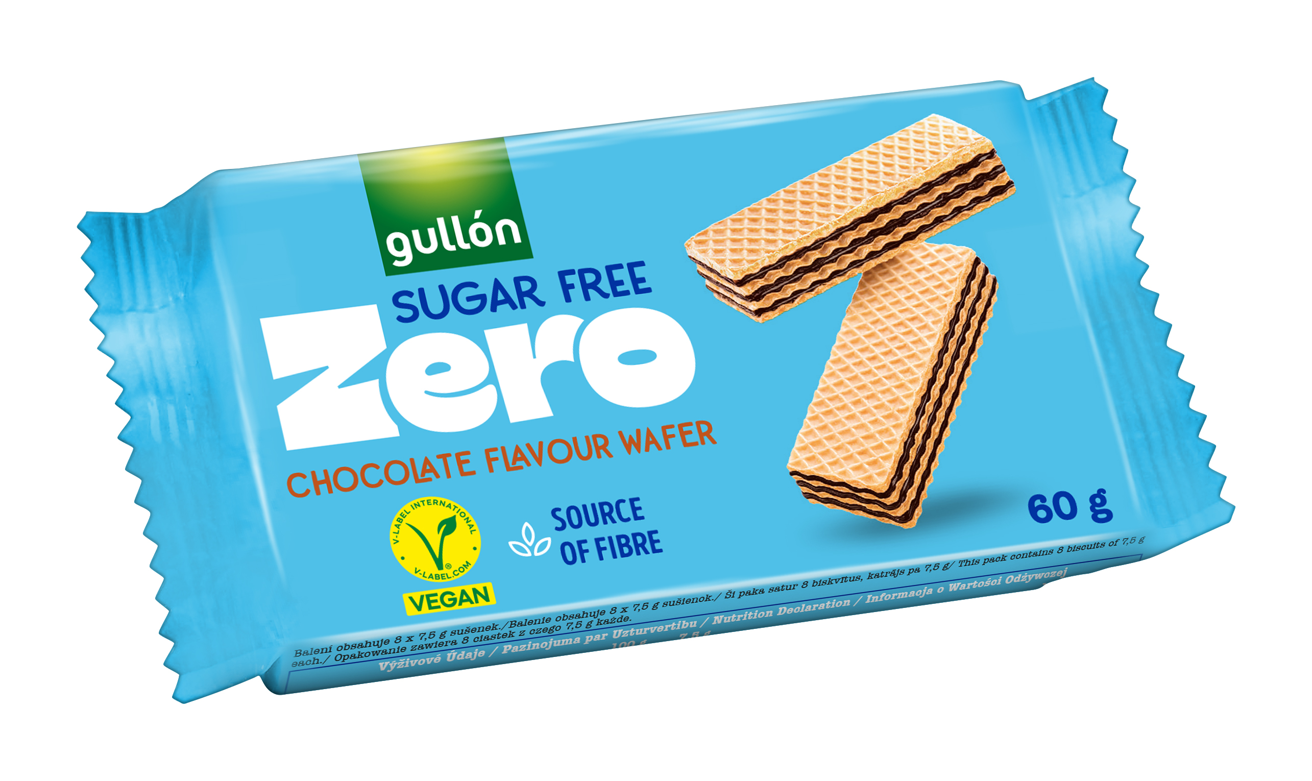 Gullón Sugar Free Zero Wafle Z Nadzieniem O Smaku Czekoladowym 60 G