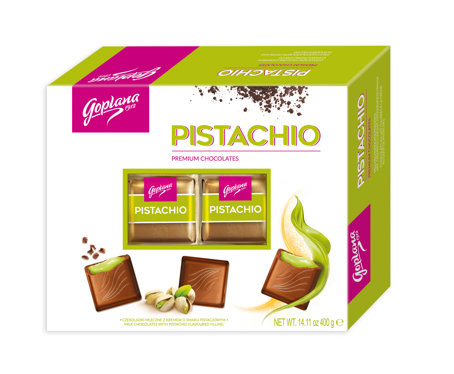 Goplana Czekoladki Pistachio Czekoladki Mleczne 400G