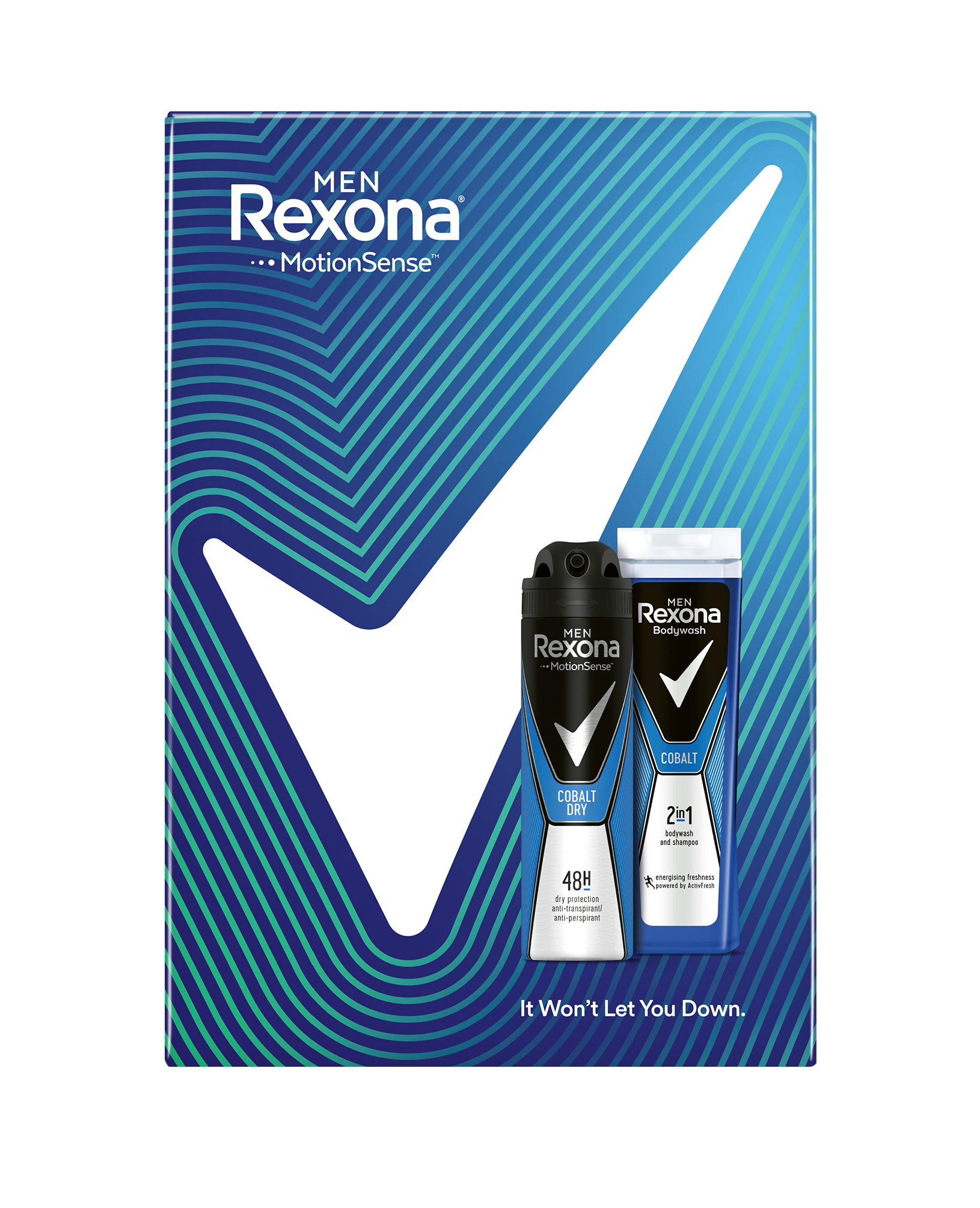 Zestaw Rexona Eco Cobalt Dry - Żel Pod Prysznic 250Ml + Antyperspirant 150Ml