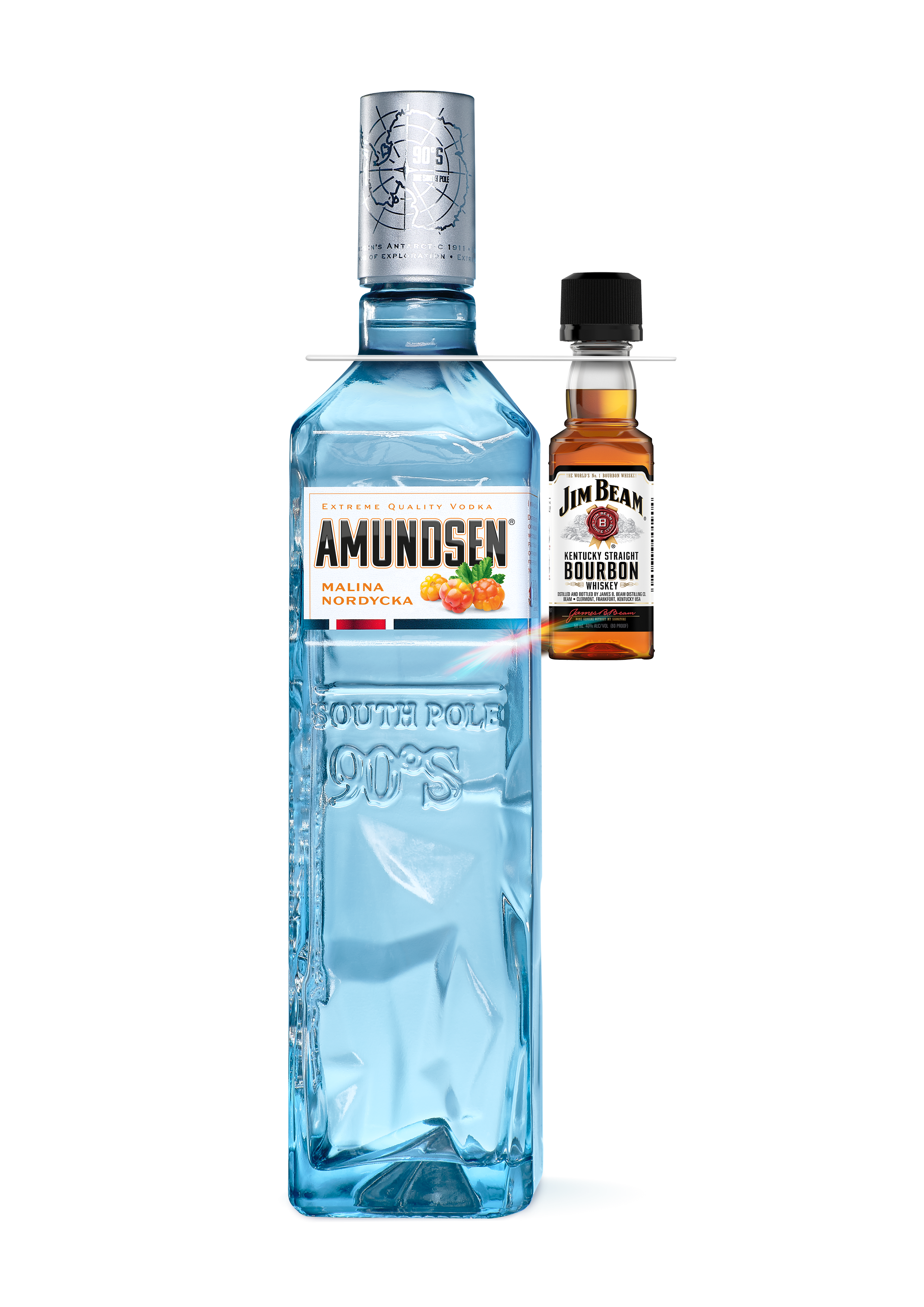 Amundsen Malina Nordycka 37,5 % 700Ml + Whisky Jim Beam White Label 40% 50Ml