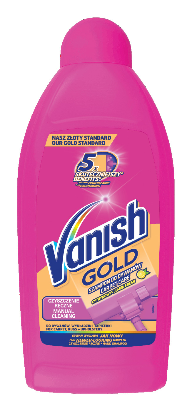 Vanish Gold Szampon Do Dywanów I Tapicerki Do Prania Ręcznego - Cytrynowy 3W1 500 Ml