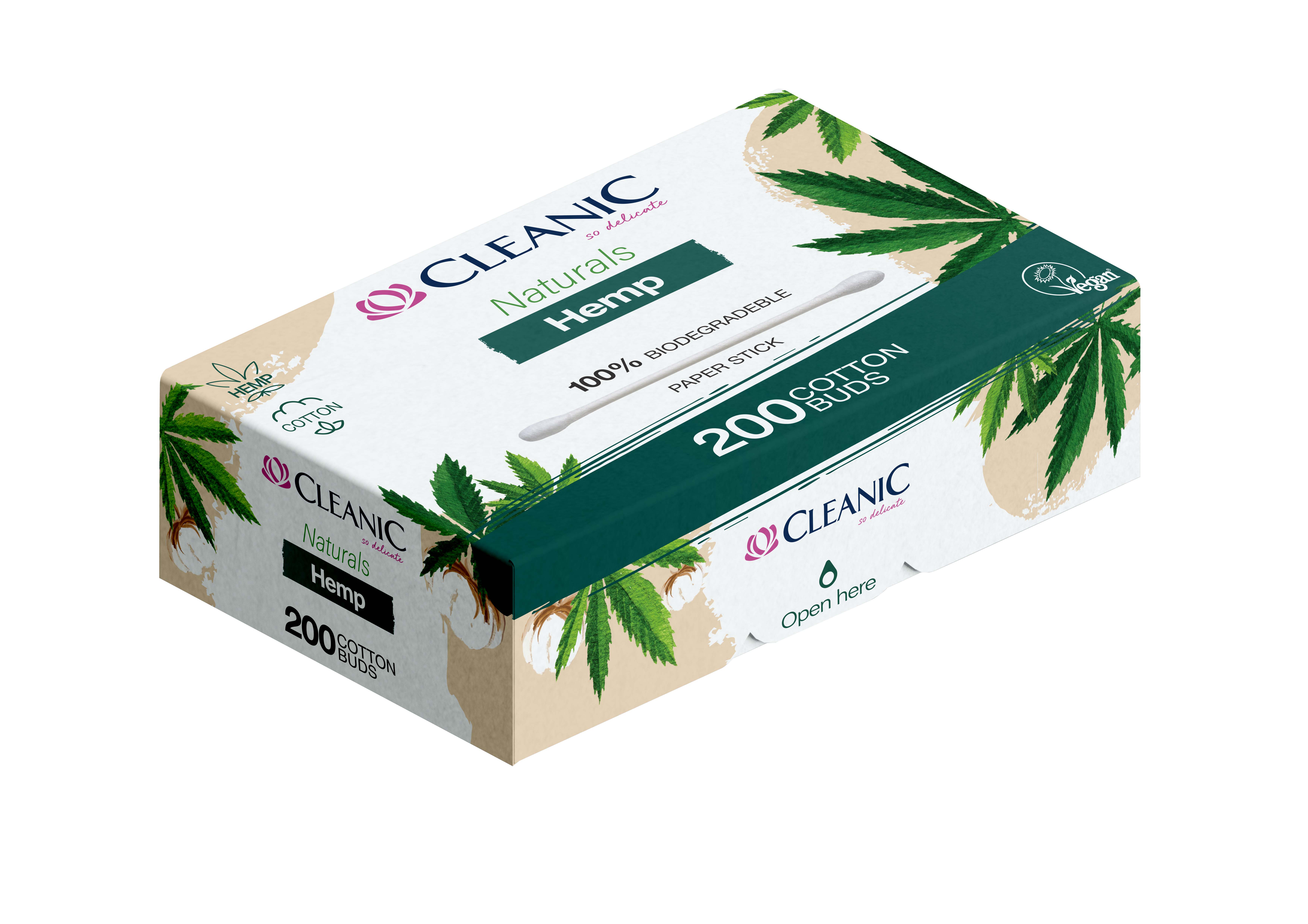 Cleanic Naturals Hemp Patyczki Higieniczne 200 Szt.
