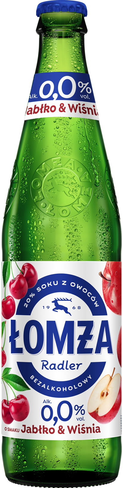 Łomża Radler Jabłko/Wiśnia 20% Soku Butelka Bezzwrotna 500 Ml