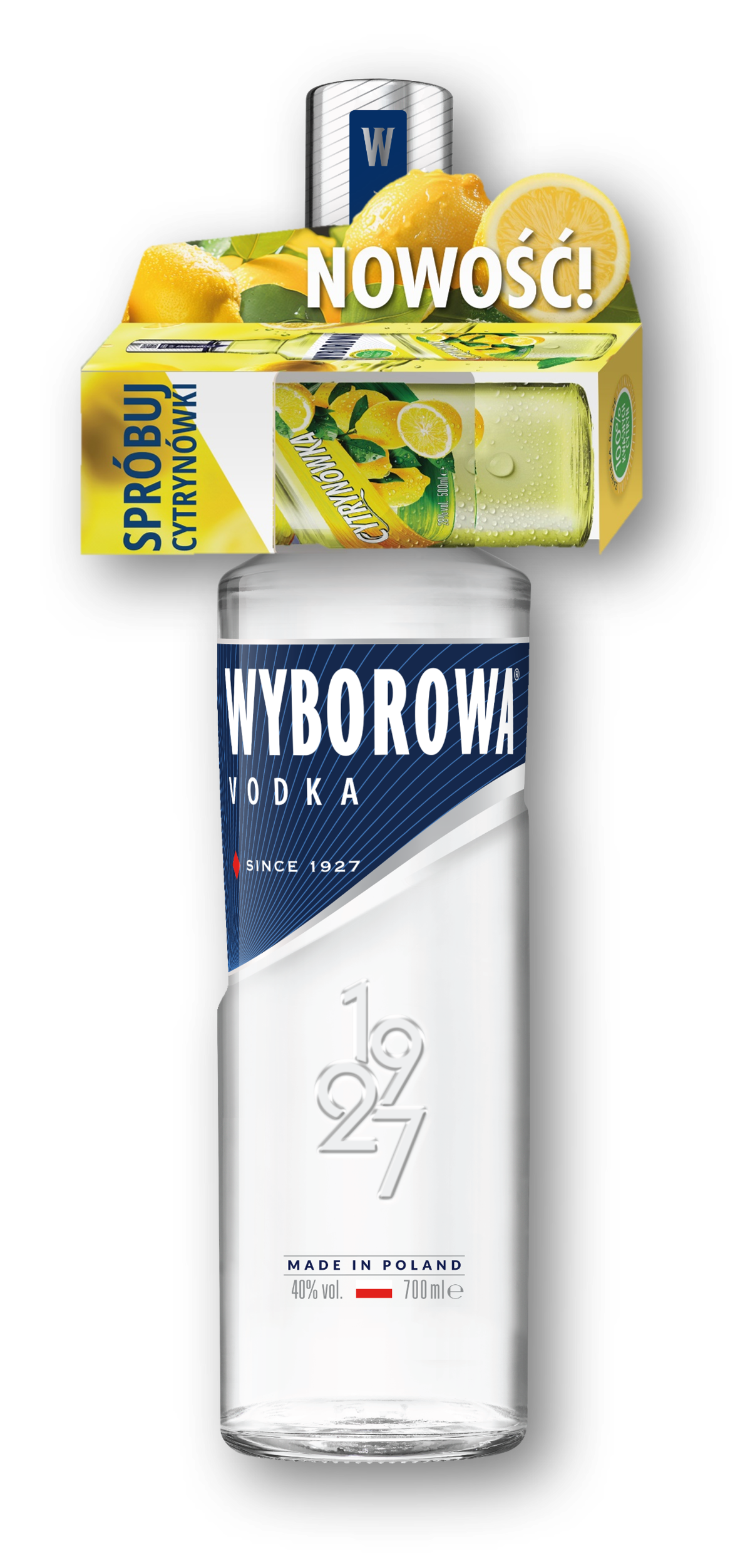 Wyborowa 700 Ml 40% Wódka +Miniaturka Wyborowa Cytrynówka 0,05L