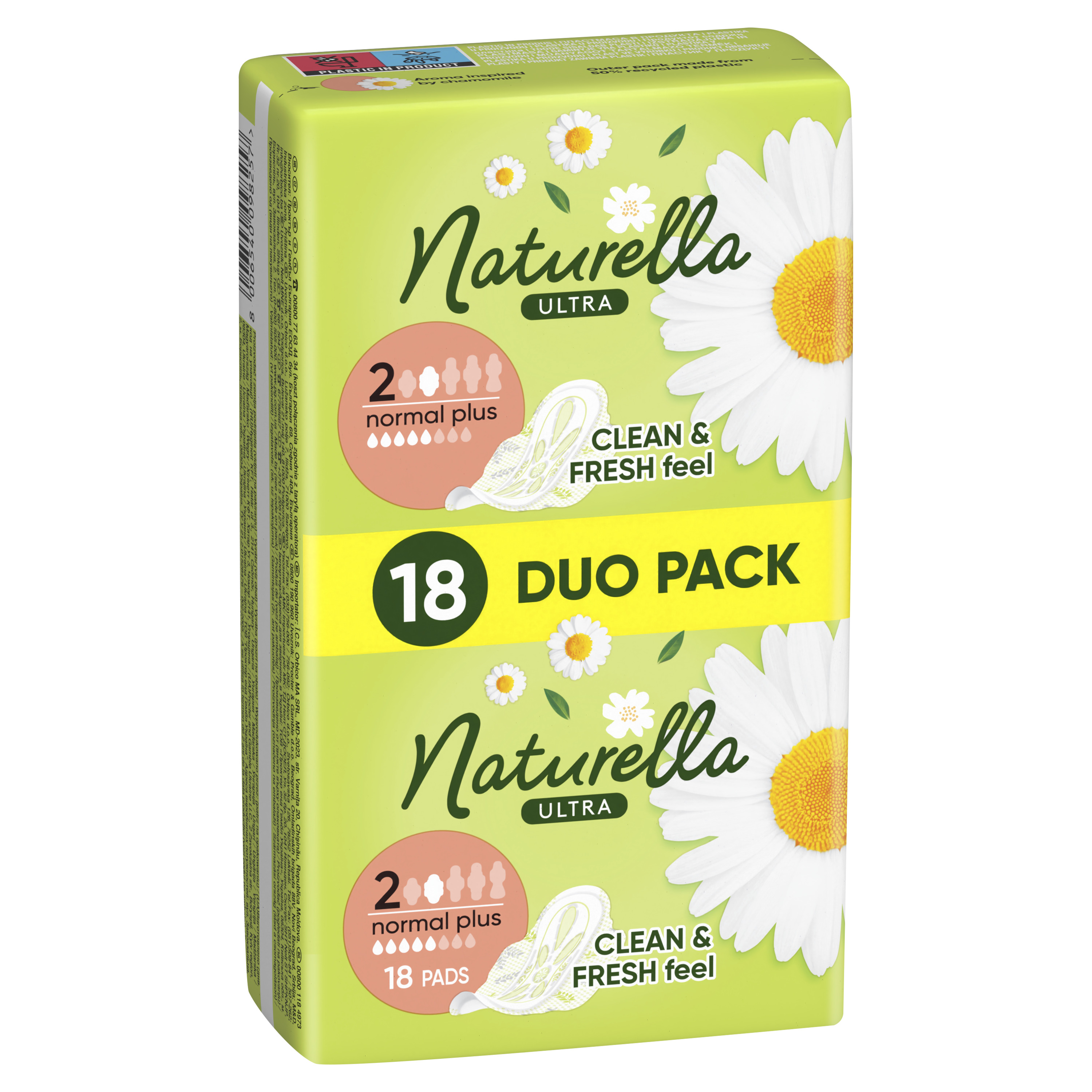 Naturella Ultra Normal Plus, Podpaski Ze Skrzydełkami, 18 Sztuk