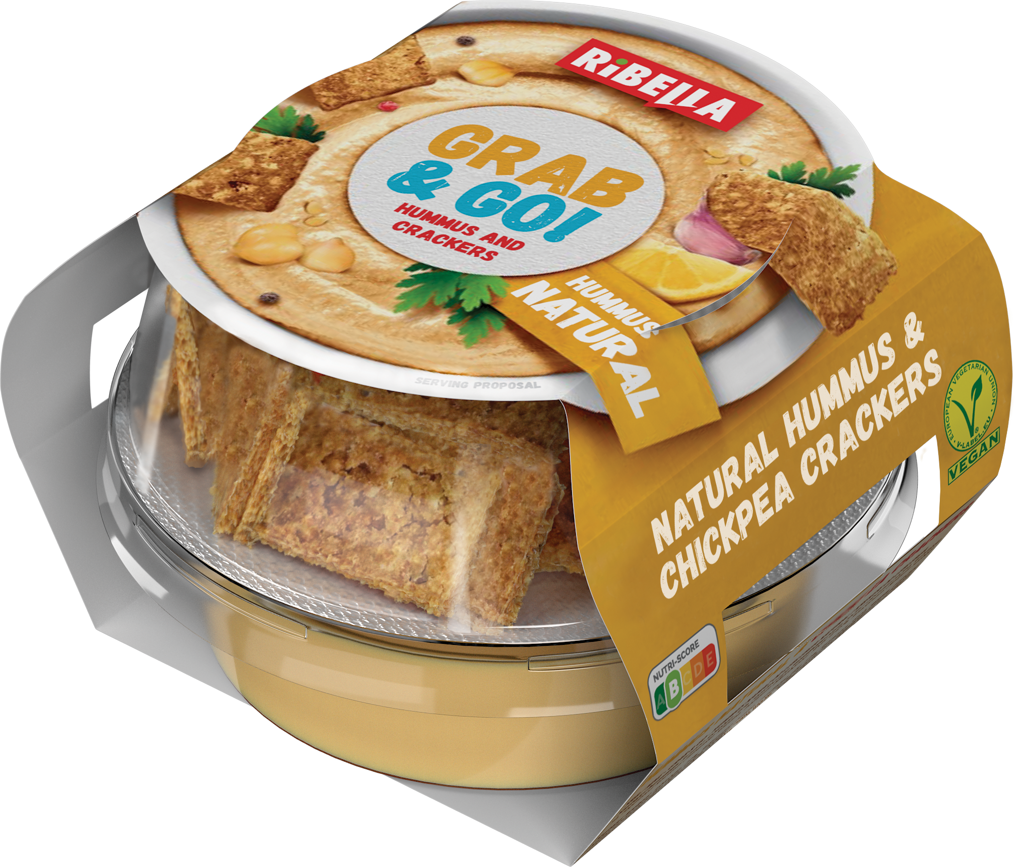 Ribella Grab & Go Hummus Naturalny Z Krakersami Z Ciecierzycy 130G