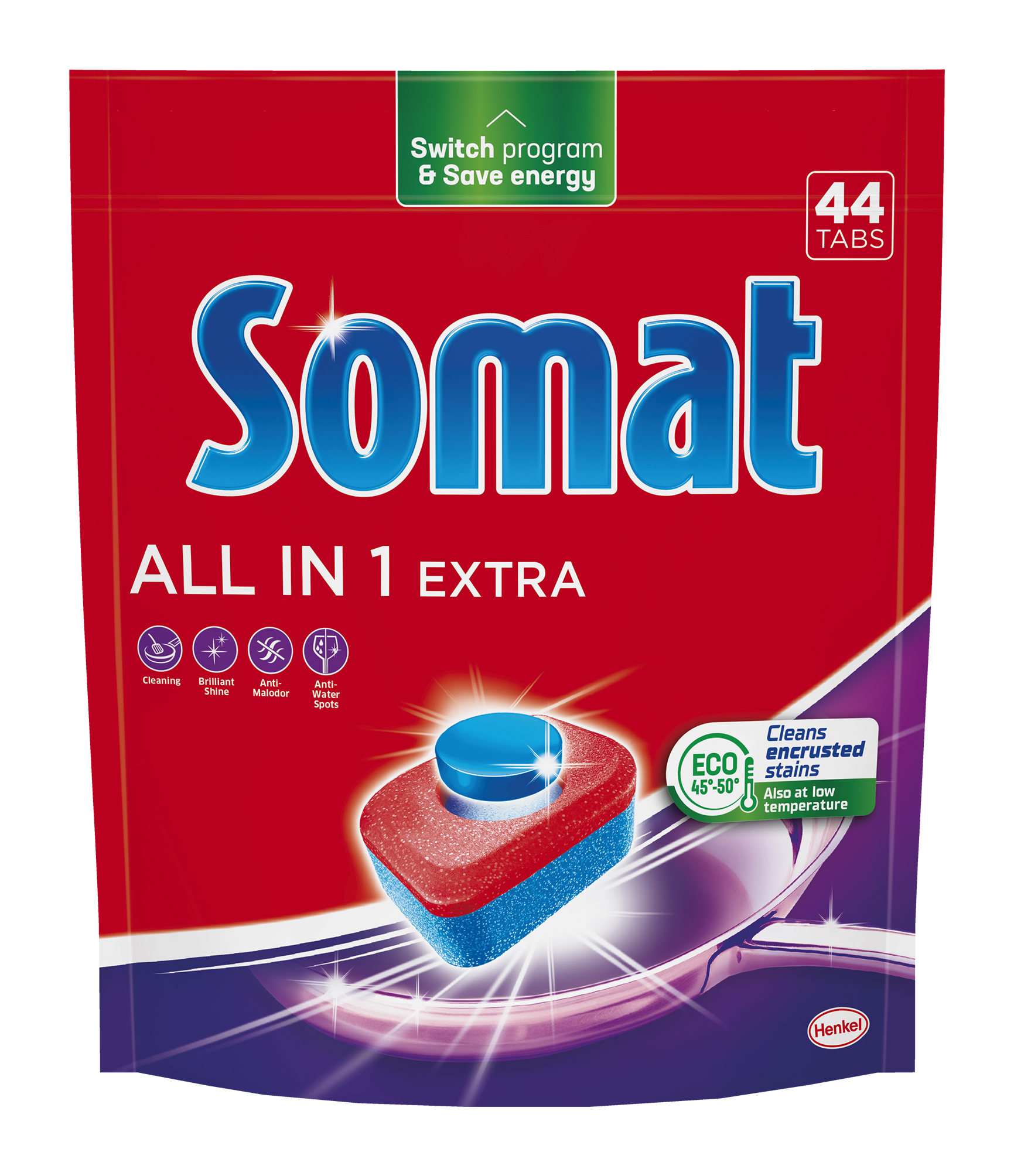 Somat All In 1 Extra Tabletki Do Mycia Naczyń W Zmywarkach 730 G (44 Sztuki)