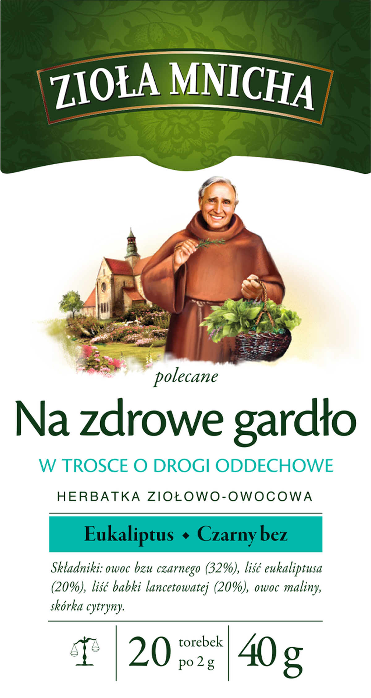 Zioła Mnicha Herbatka Na Zdrowe Gardło 20X2G