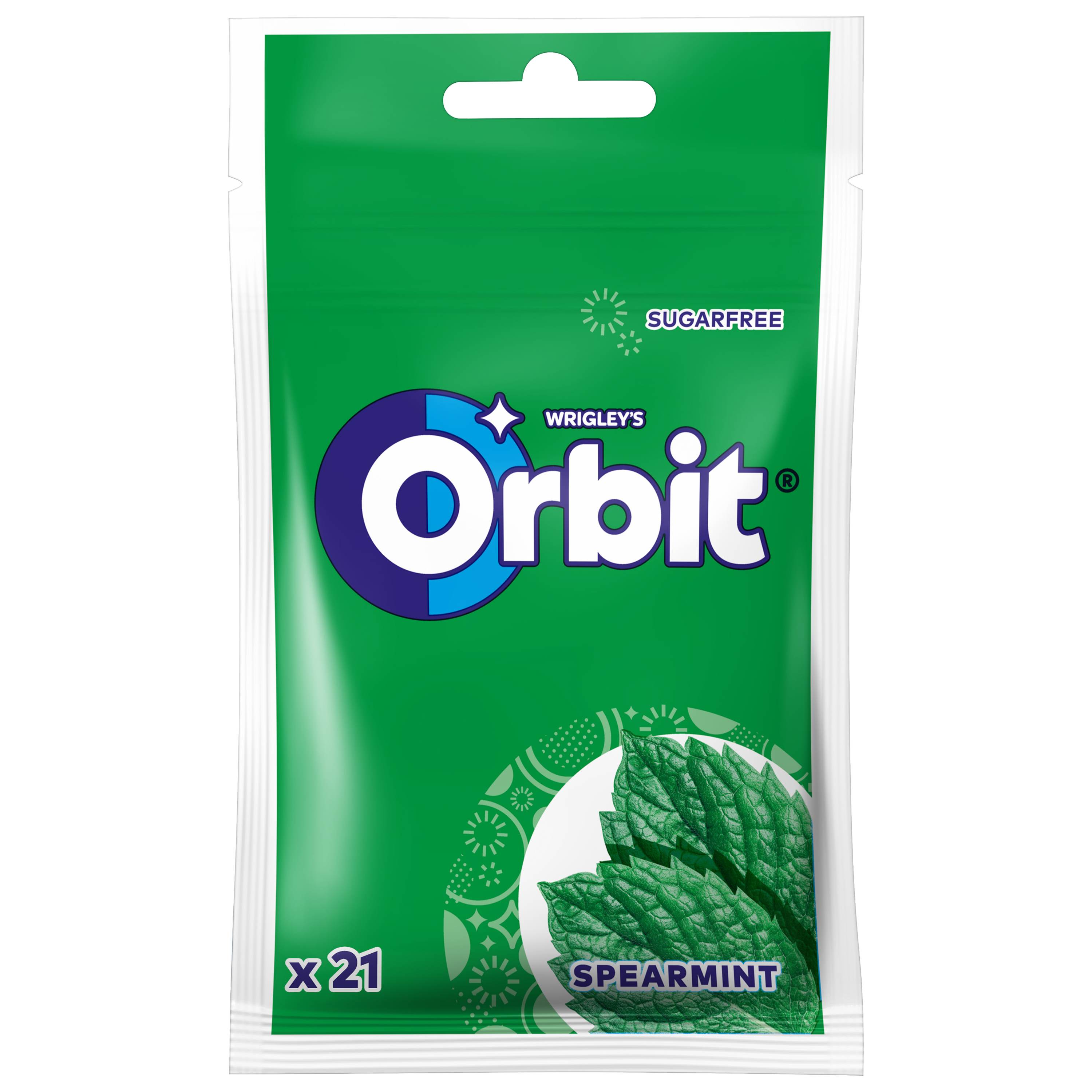 Orbit Spearmint Guma Do Żucia Bez Cukru 29 G (21 Drażetek)