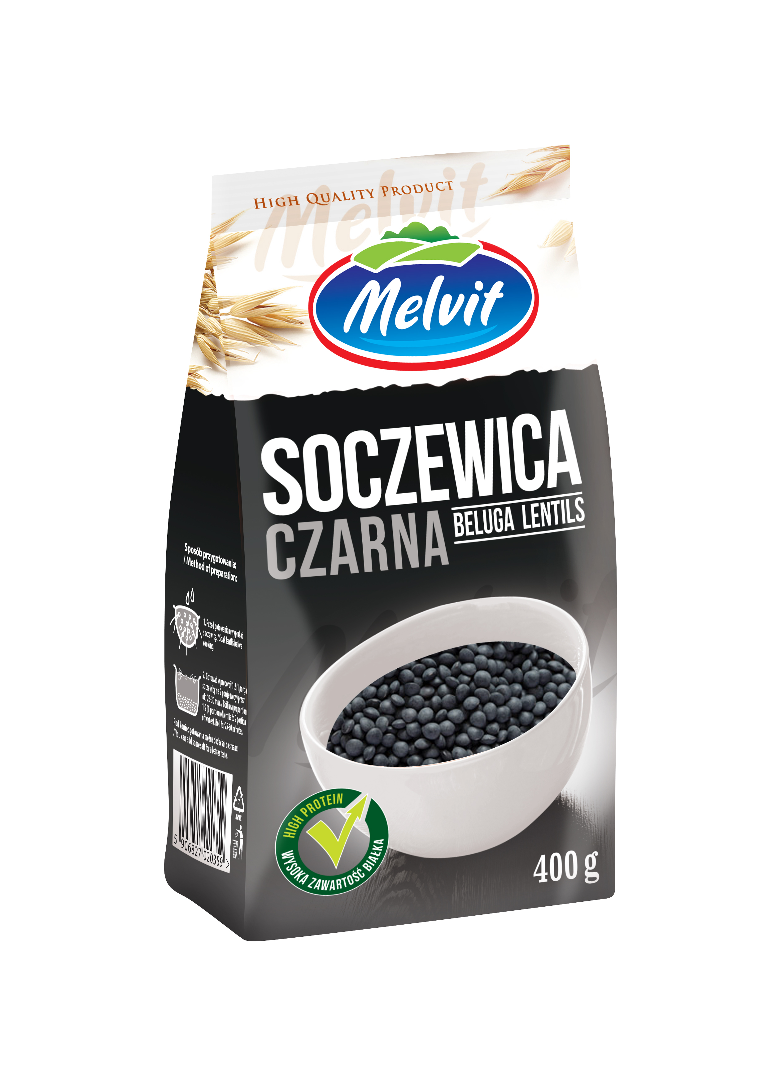 Melvit Soczewica Czarna 400G