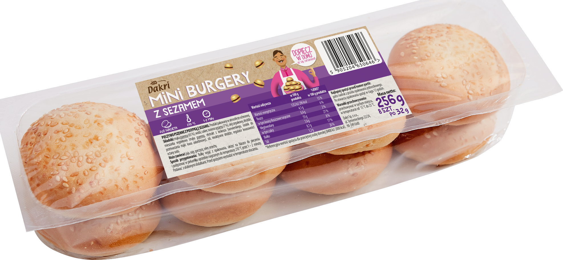 Mini Burgery Z Sezamem 8X32 G Dakri