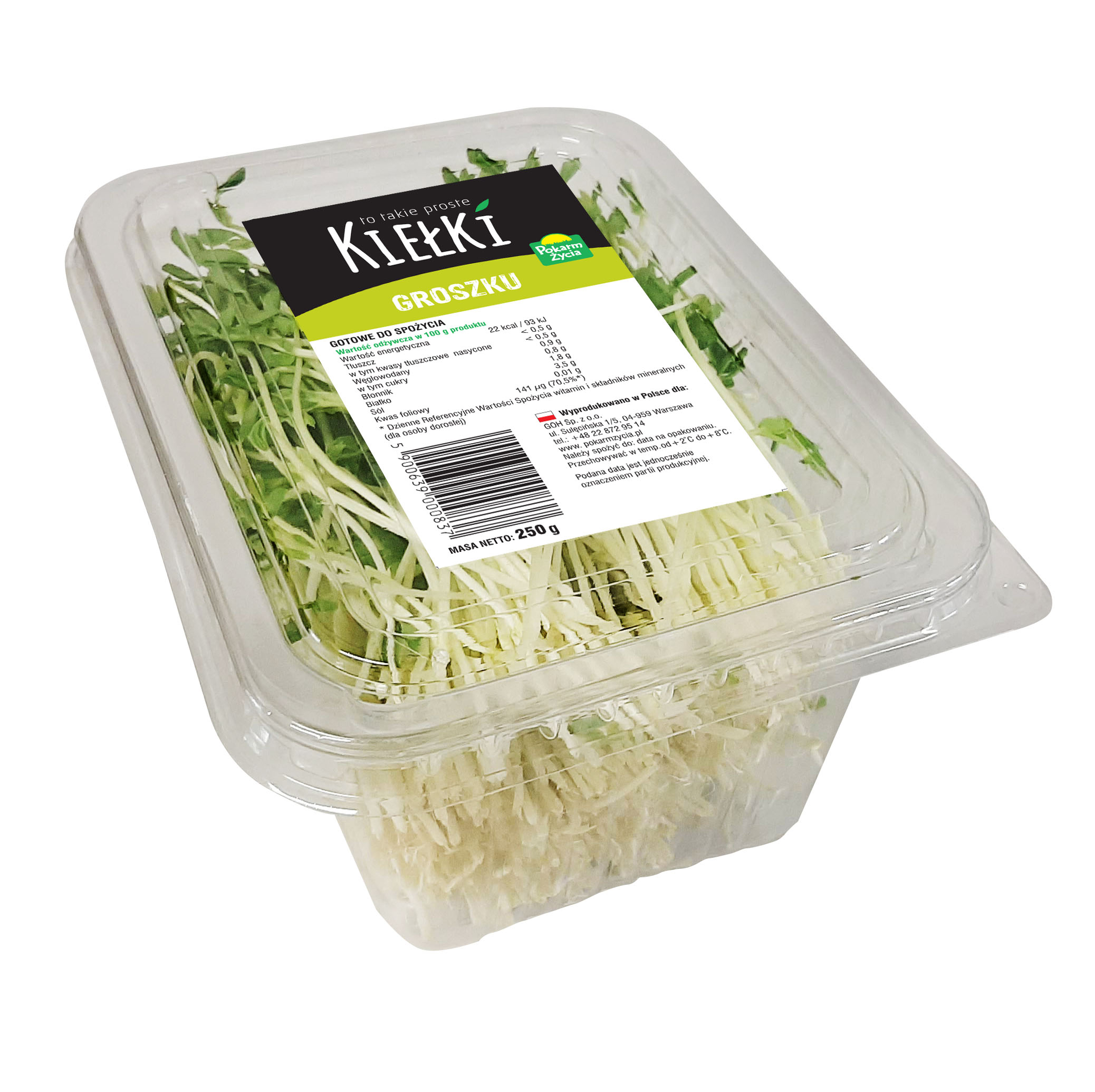 Kiełki Groszku Polska 250G Pokarm Życia
