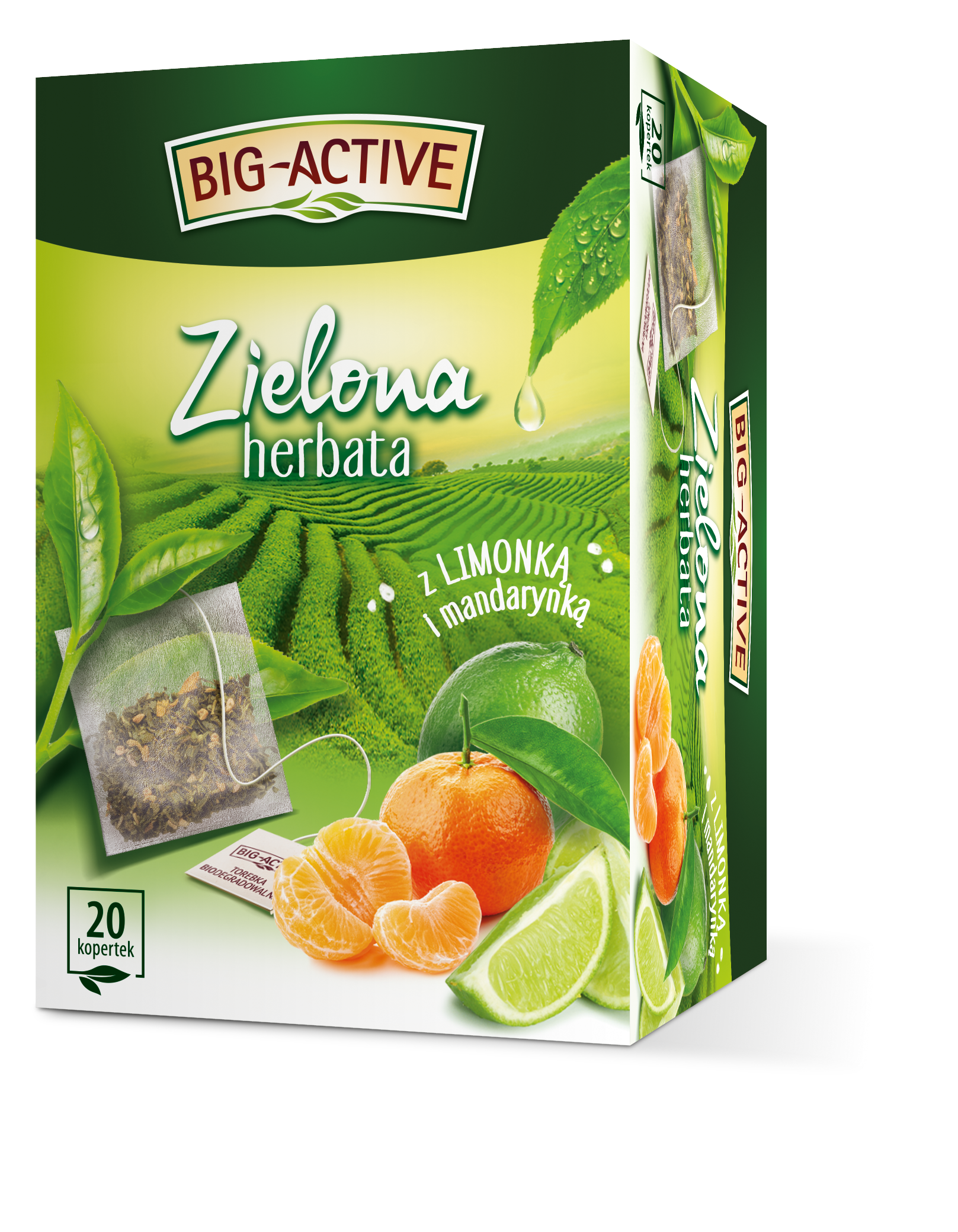 Big-Active - Herbata Zielona Z Limonką I Mandarynką (20Tb X 1,5G)