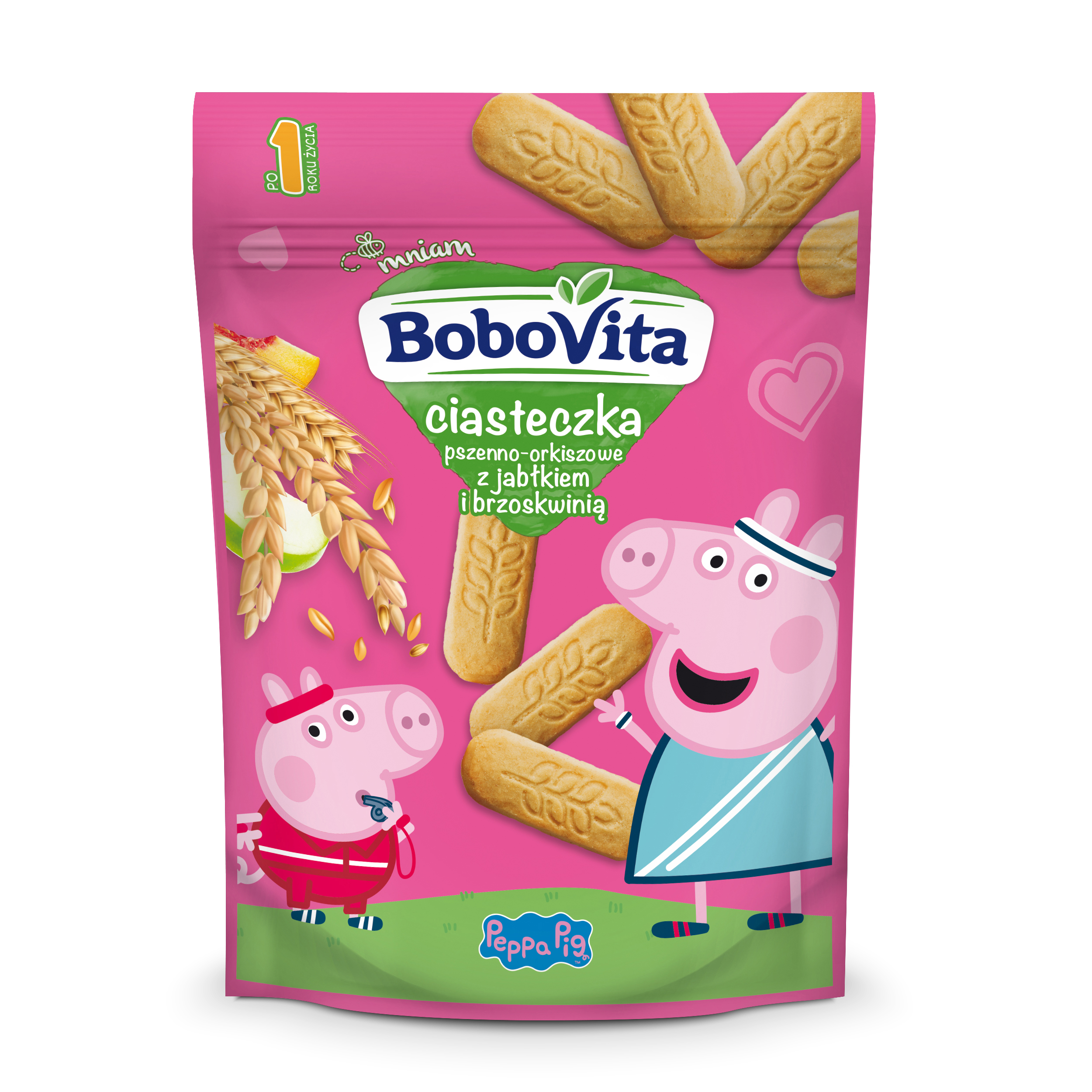 Bobovita Ciasteczka Pszenno-Orkiszowe Z Jabłkiem I Brzoskwinią Po 1. Roku Życia 150G