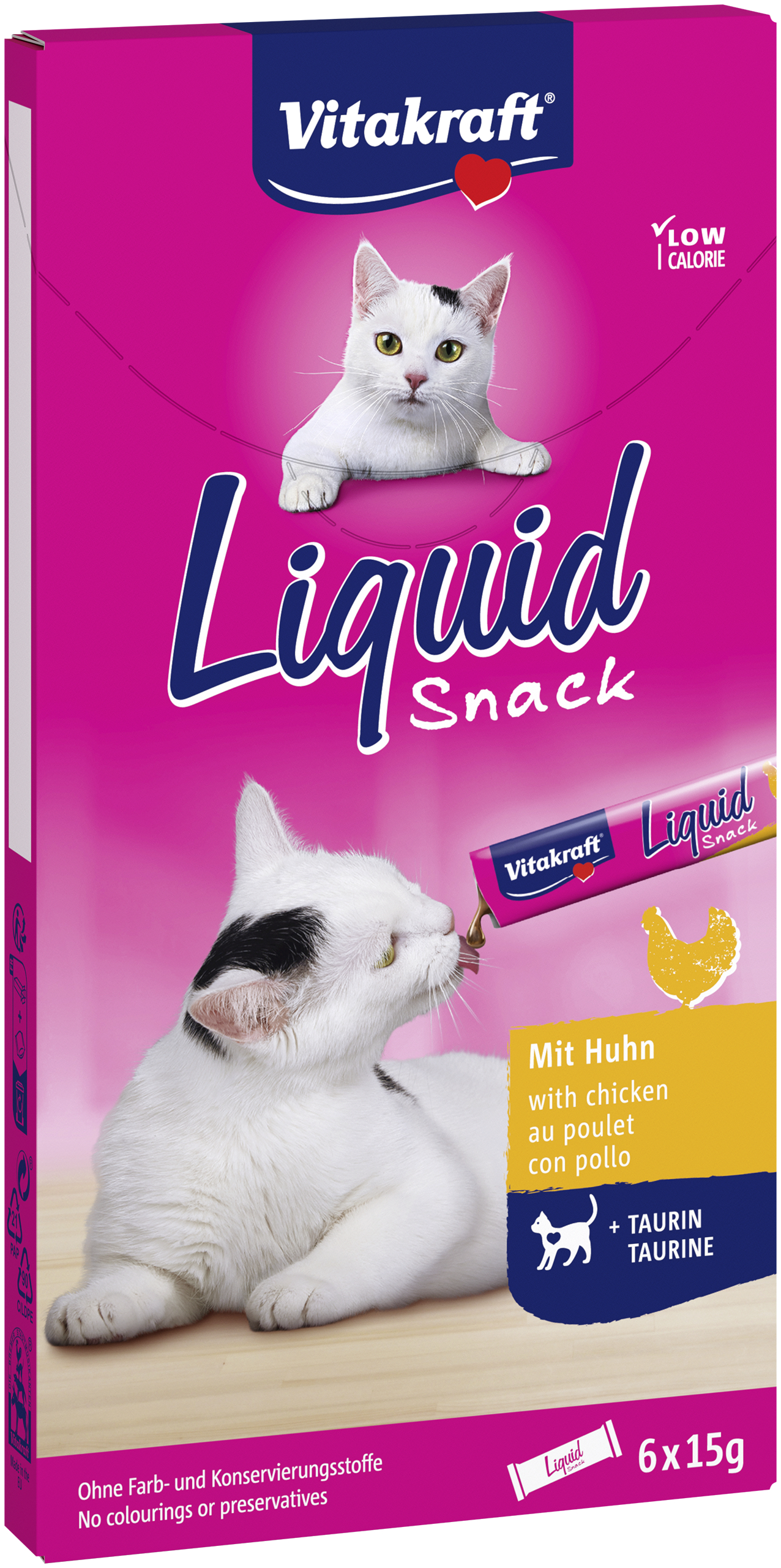 Vitakraft Cat Liquid Snack 6X15 G Kurczak/Tauryna