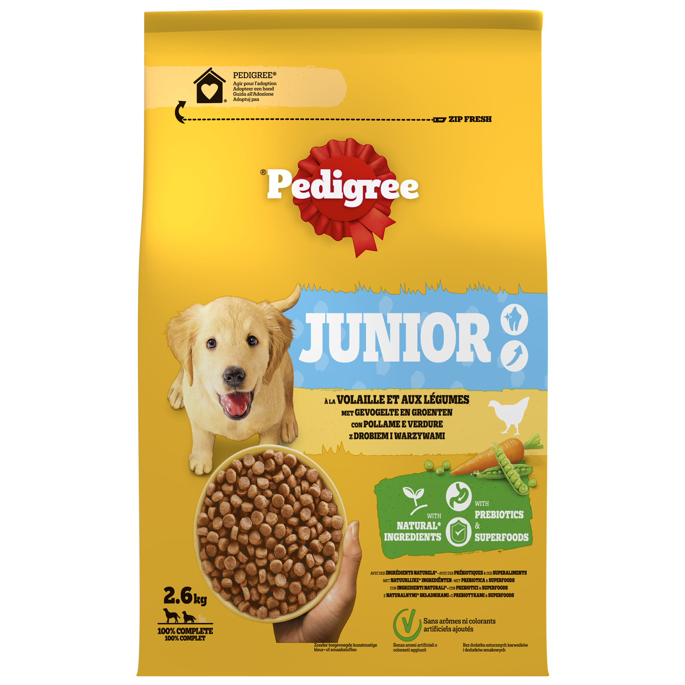 Pedigree Junior Sucha Karma Z Drobiem I Warzywami 2,6 Kg