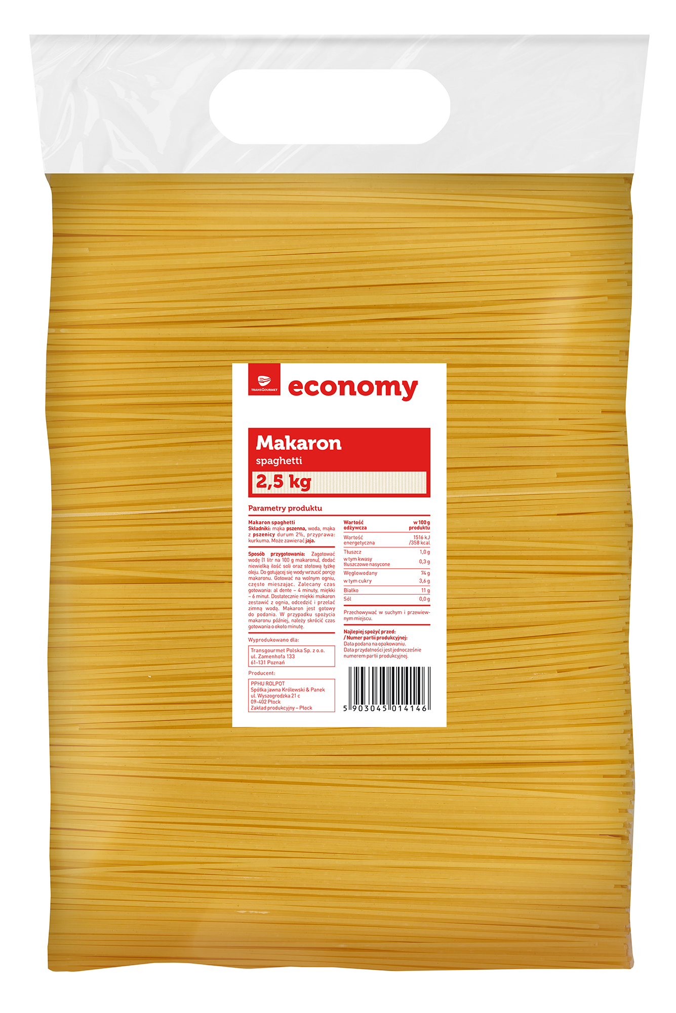 Tge/Tops Makaron Spaghetti 2,5 Kg
