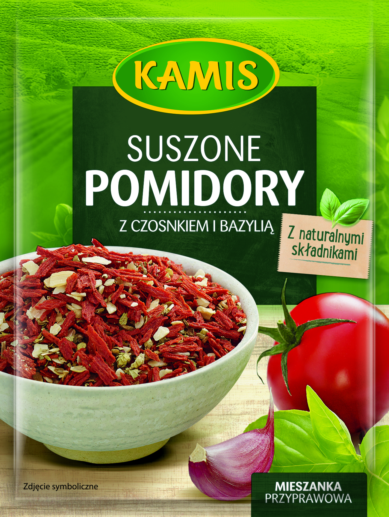 Kamis Suszone Pomidory Z Czosnkiem I Bazylią 12G