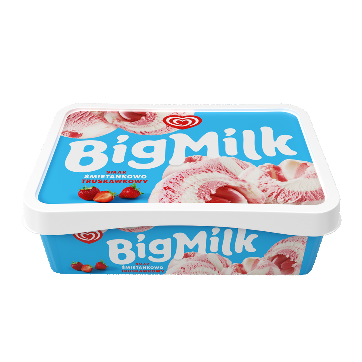 Big Milk Lody Śmietankowo-Truskawkowe 900 Ml