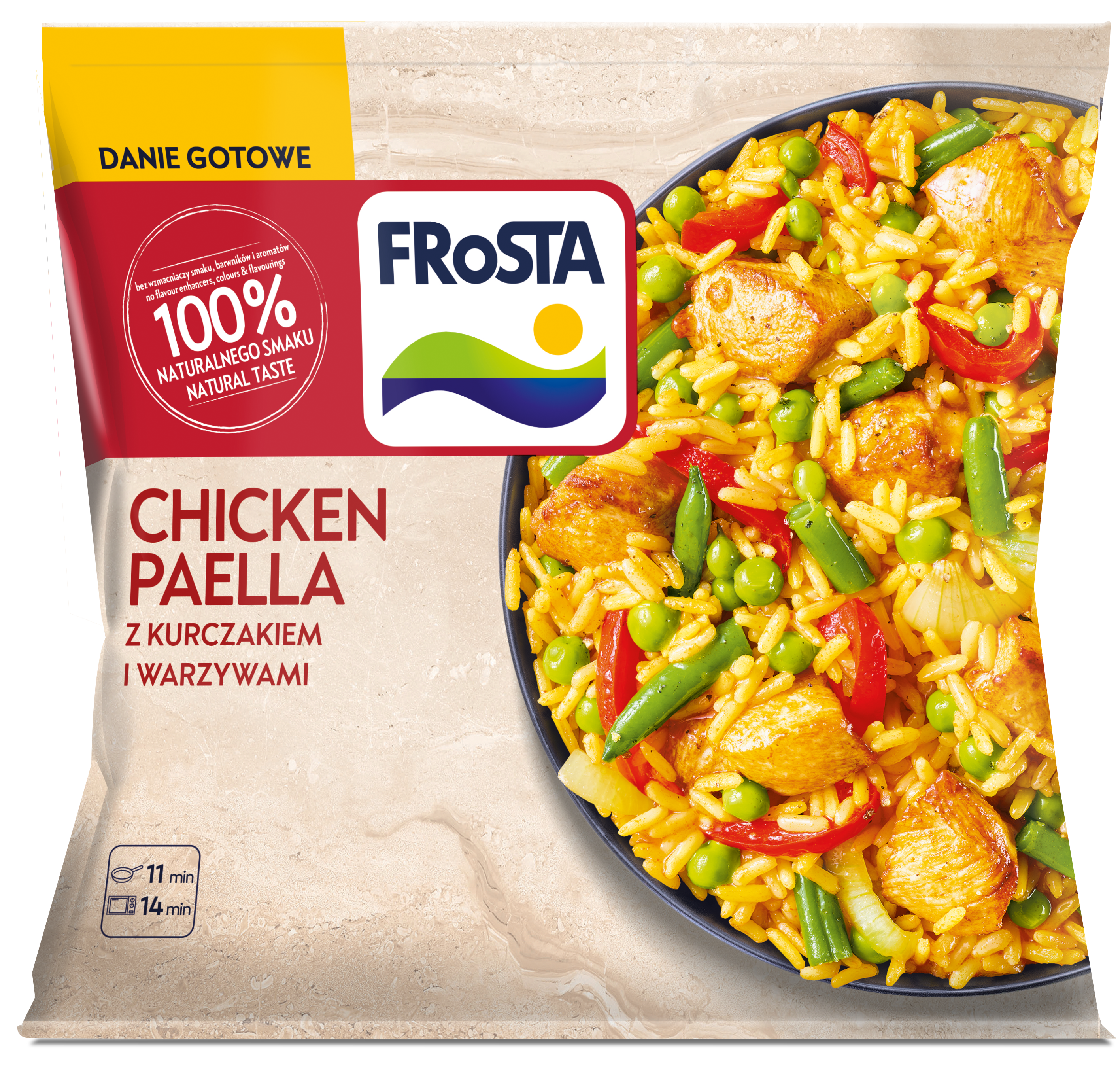 Chicken Paella. Danie Z Kurczakiem Po Hiszpańsku Frosta 450 G