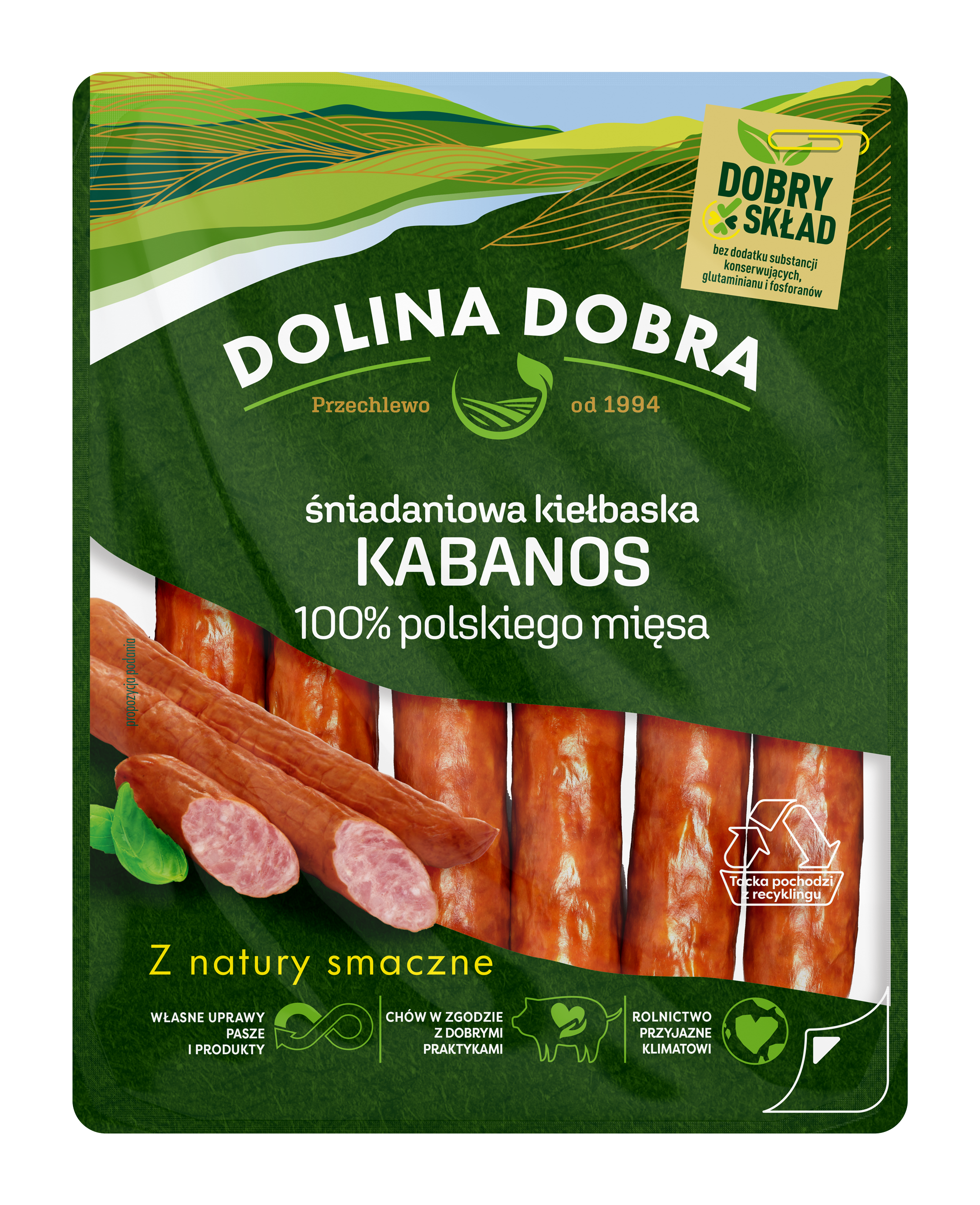 Śniadaniowa Kiełbaska Kabanos 200 G Dolina Dobra