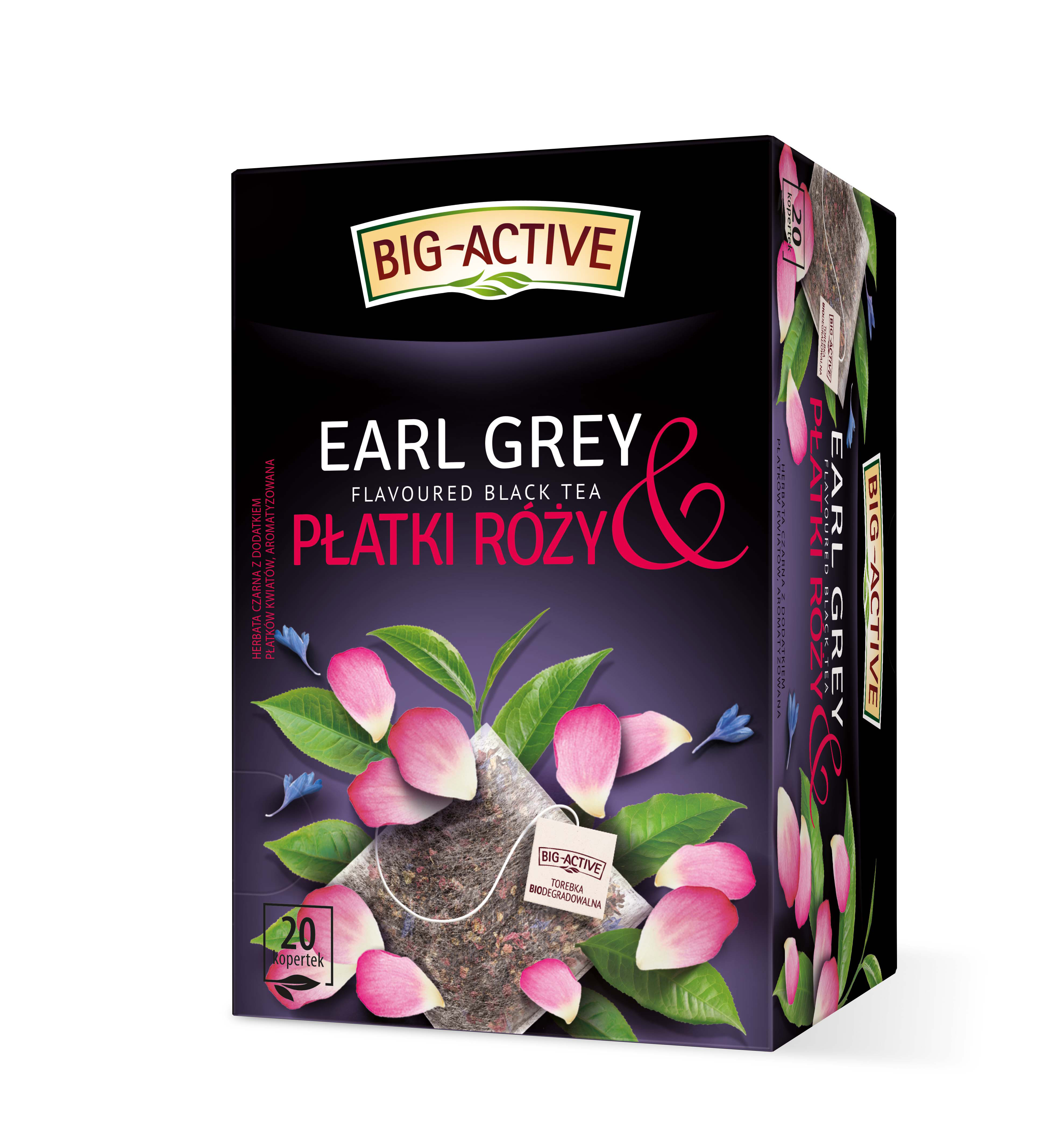 Big-Active Herbata Czarna Earl Grey I Płatki Róży (20 Torebek X 2G) 20G