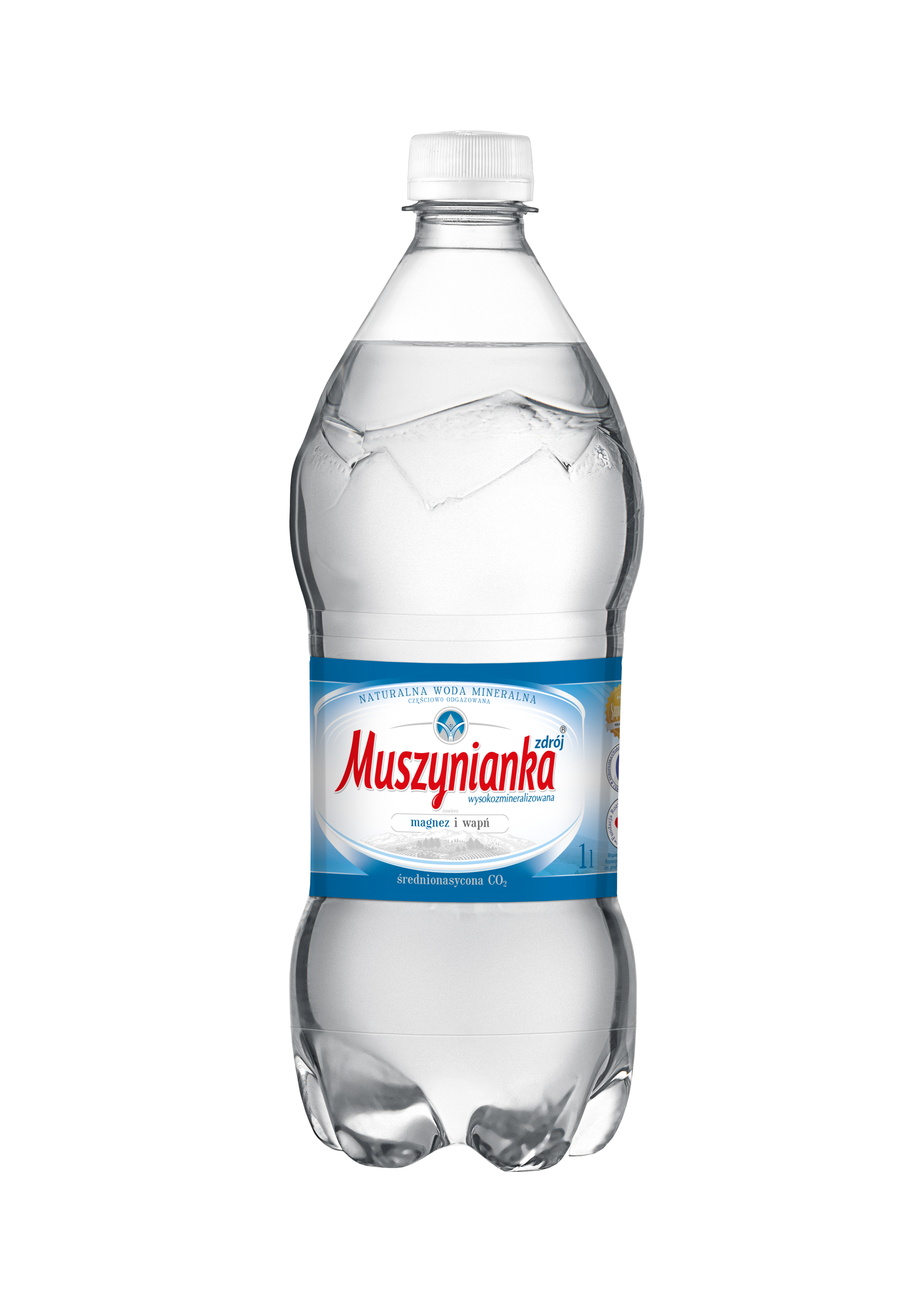 Muszynianka Naturalna Woda Mineralna Częściowo Odgazowana, Średnionasycona 1L