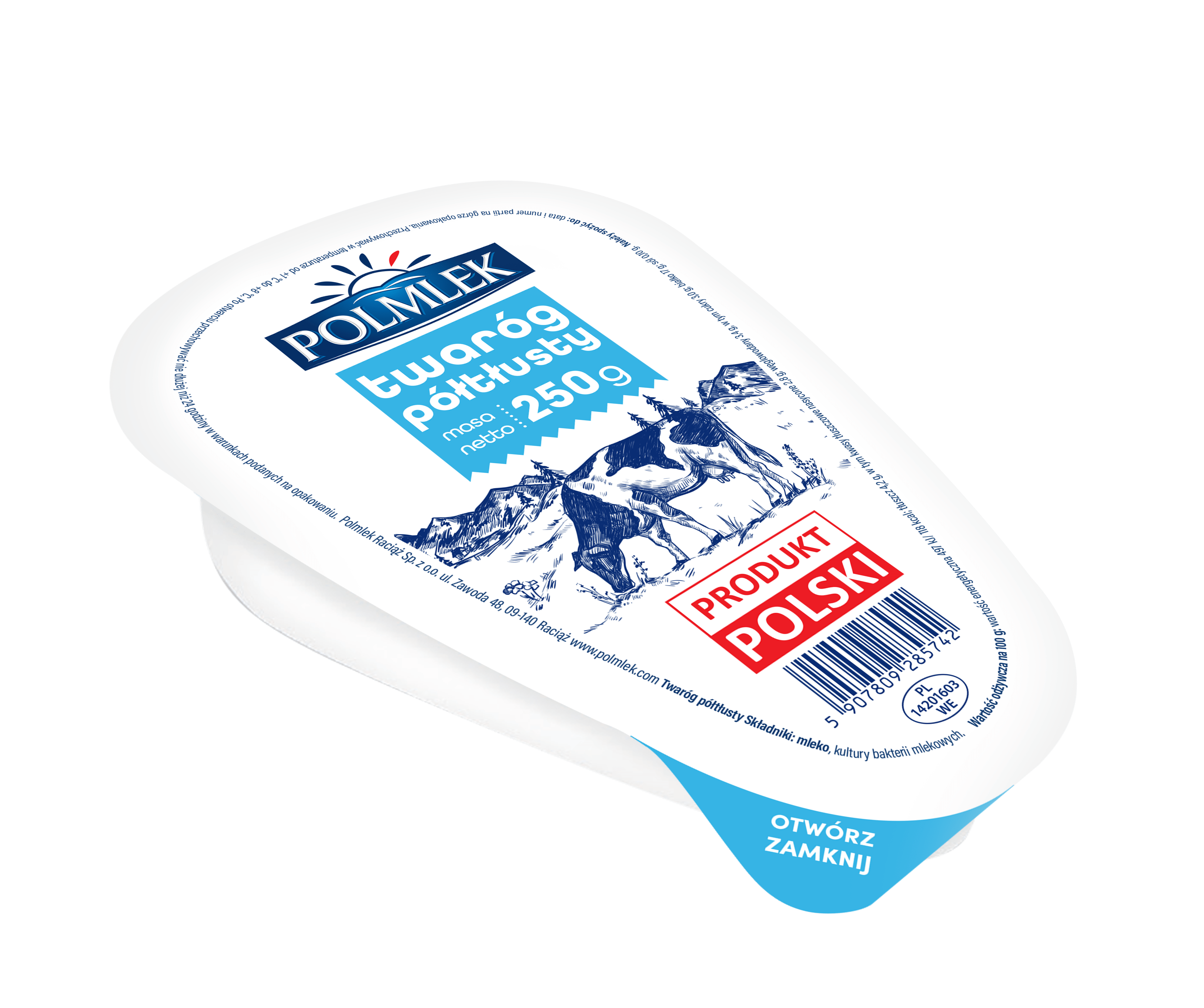 Polmlek Twaróg Półtłusty Klinek 250 G