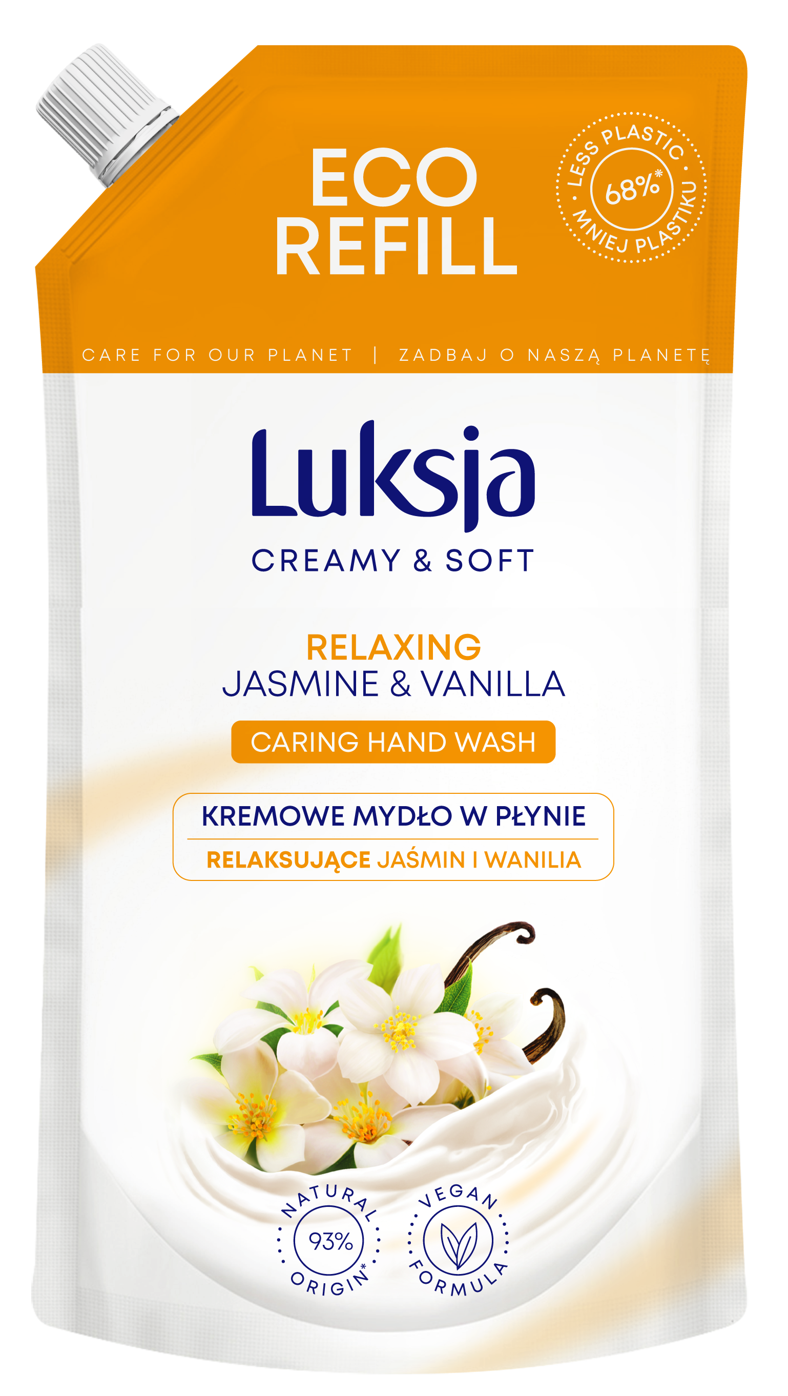 Luksja Creamy & Soft Kremowe Mydło W Płynie Jaśmin I Wanilia 400 Ml Opakowanie Uzupełniające