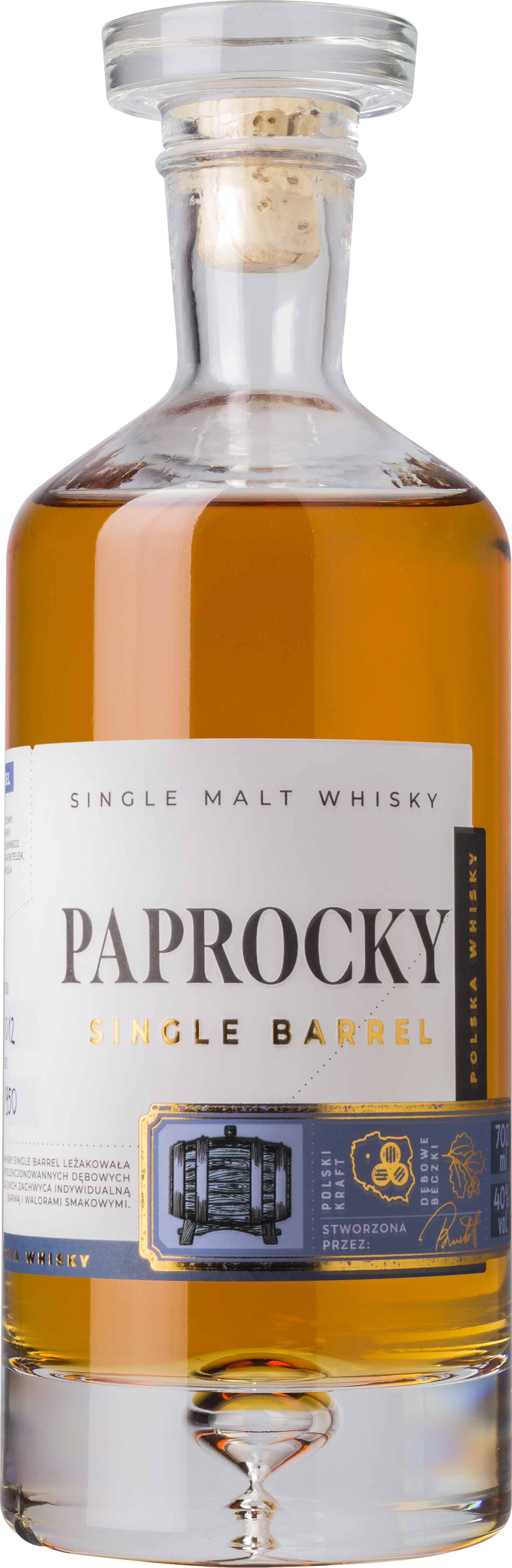 Paprocky Single Barrel Whisky 40% 700 Ml