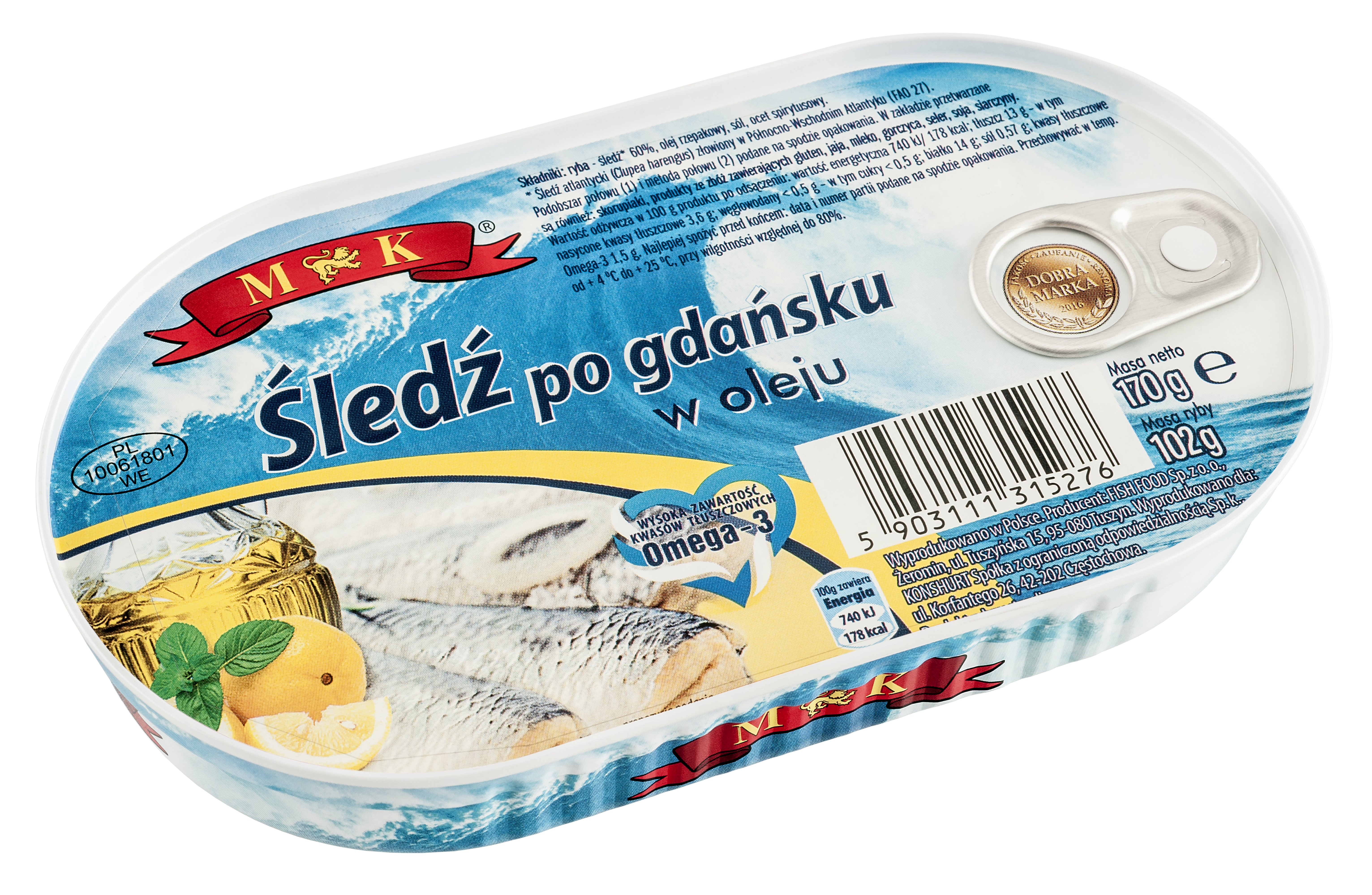 Mk Śledź W Oleju Po Gdańsku 170 G