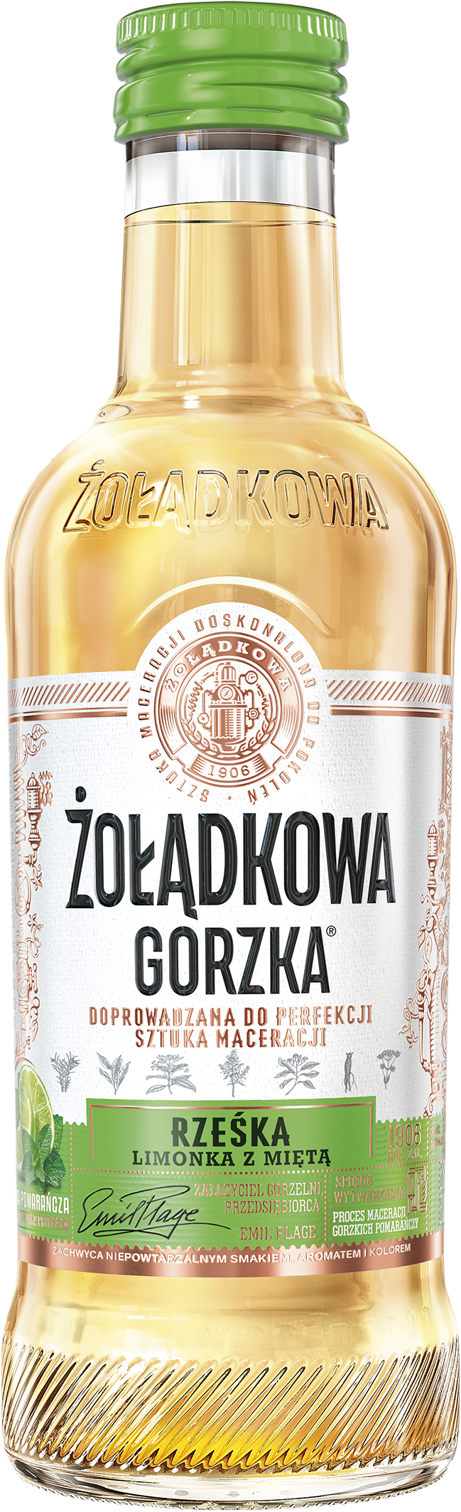 Żołądkowa Gorzka Rześka Limonka Z Miętą 200Ml 28%