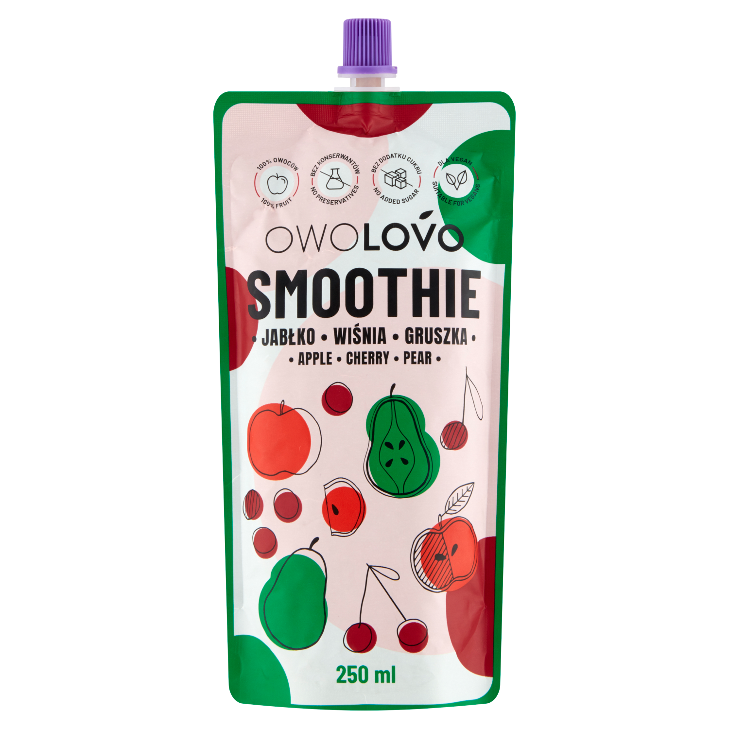 Owolovo Smoothie Jabłko Wiśnia Gruszka 250 Ml