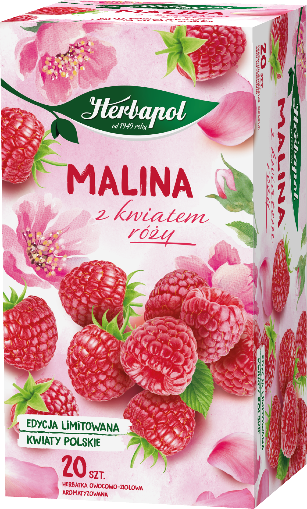 Herbapol Herbatka Owocowa Malina Z Kwiatem Róży (20 Torebek X 2,3G) 46G